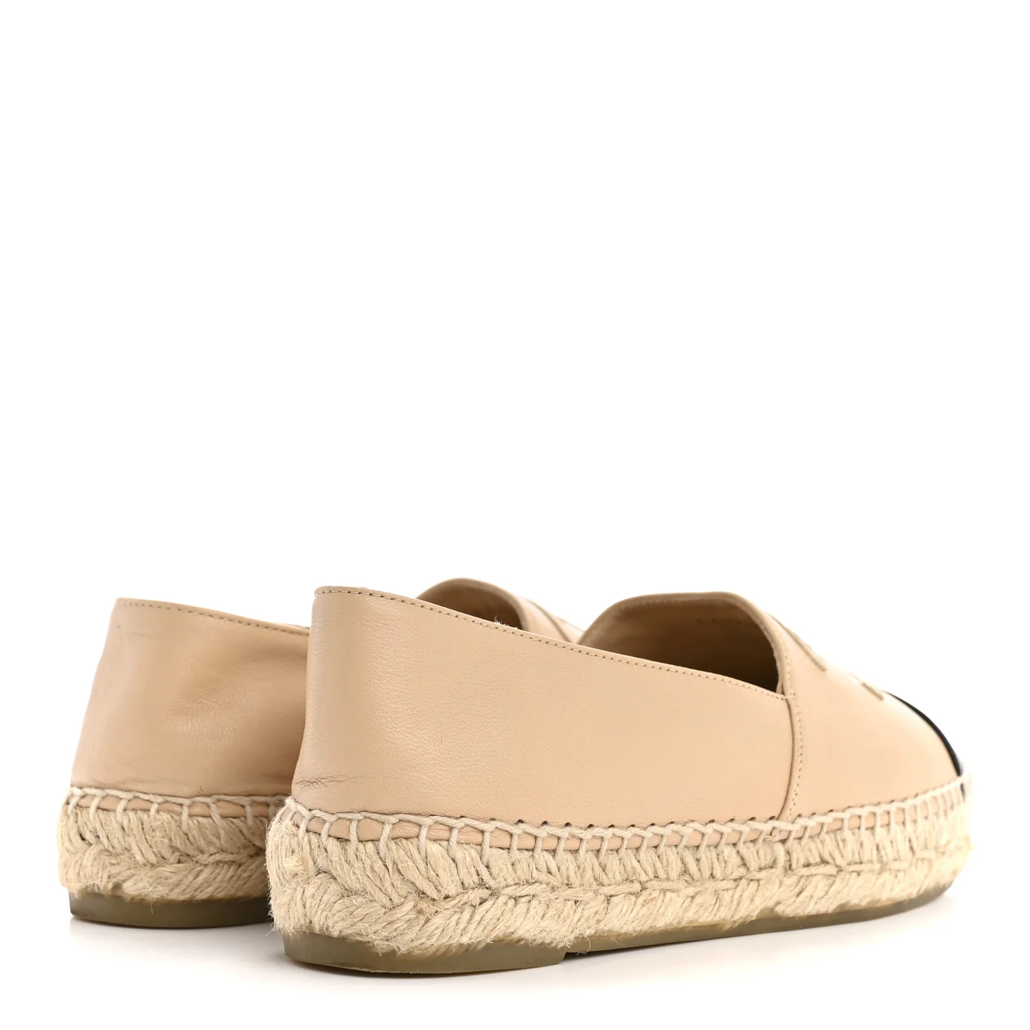 Lambskin CC Espadrilles 36 Beige Black - Image 5