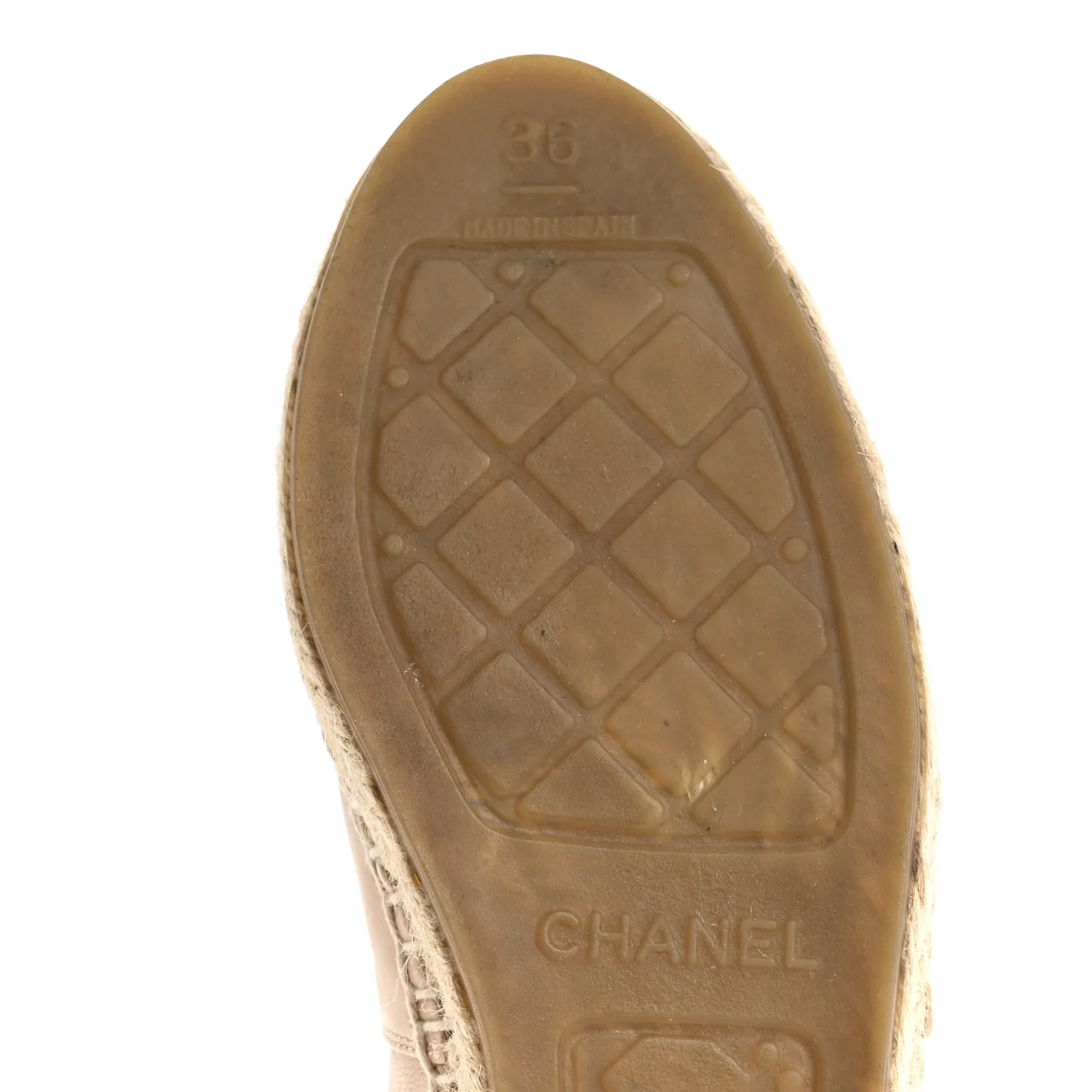 Lambskin CC Espadrilles 36 Beige Black - Image 8