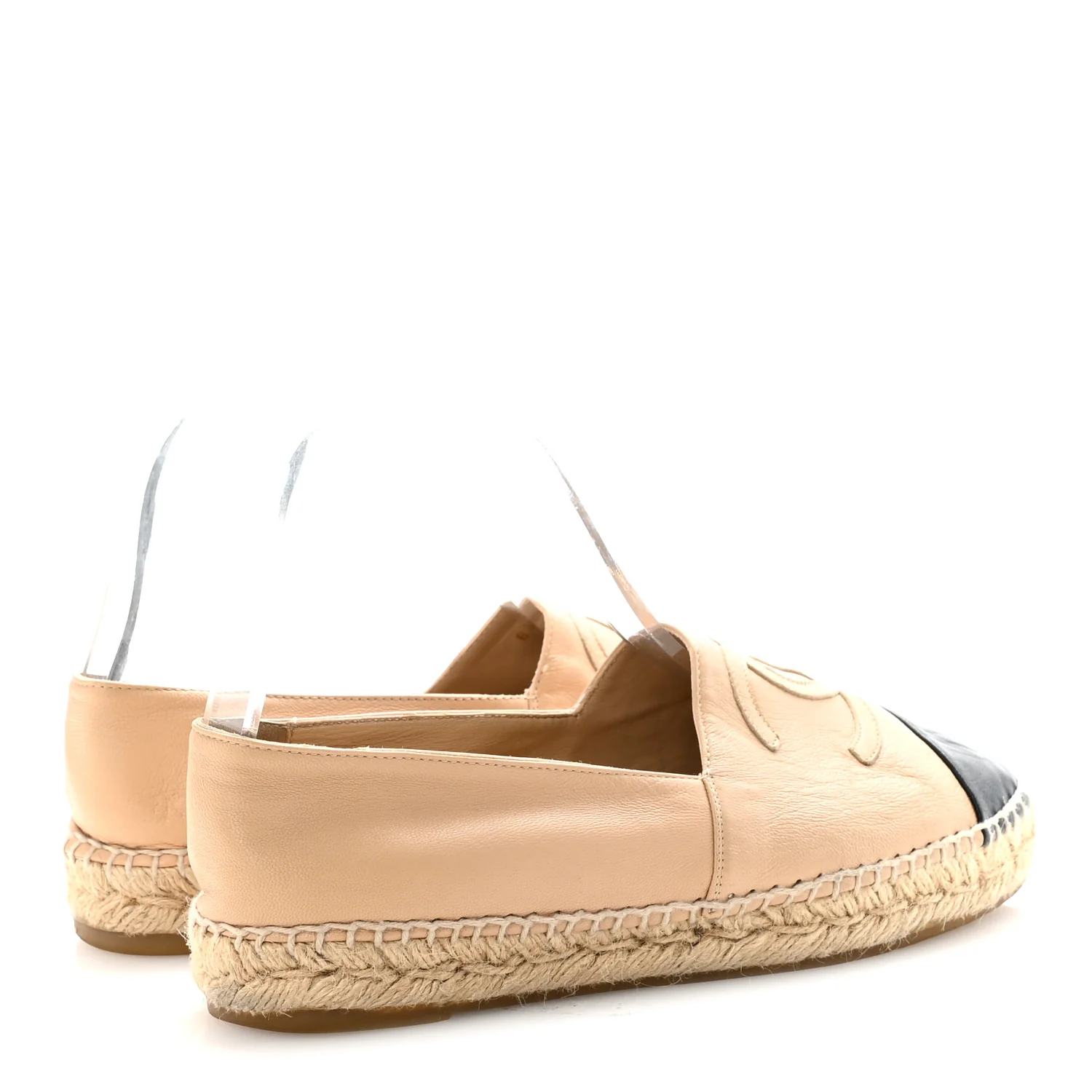 Lambskin CC Espadrilles 38 Beige Black - Image 10