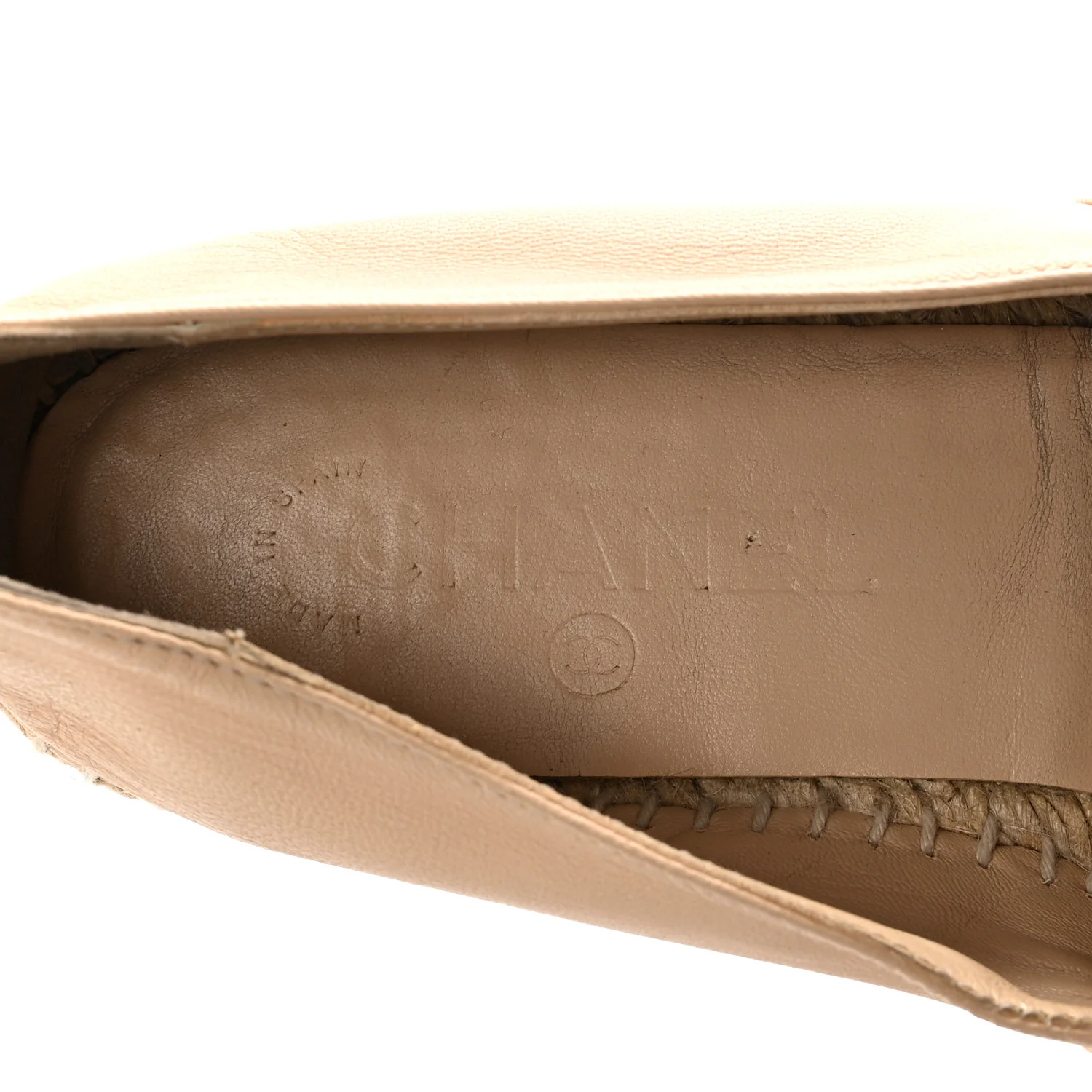 Lambskin CC Espadrilles 38 Beige Black - Image 15