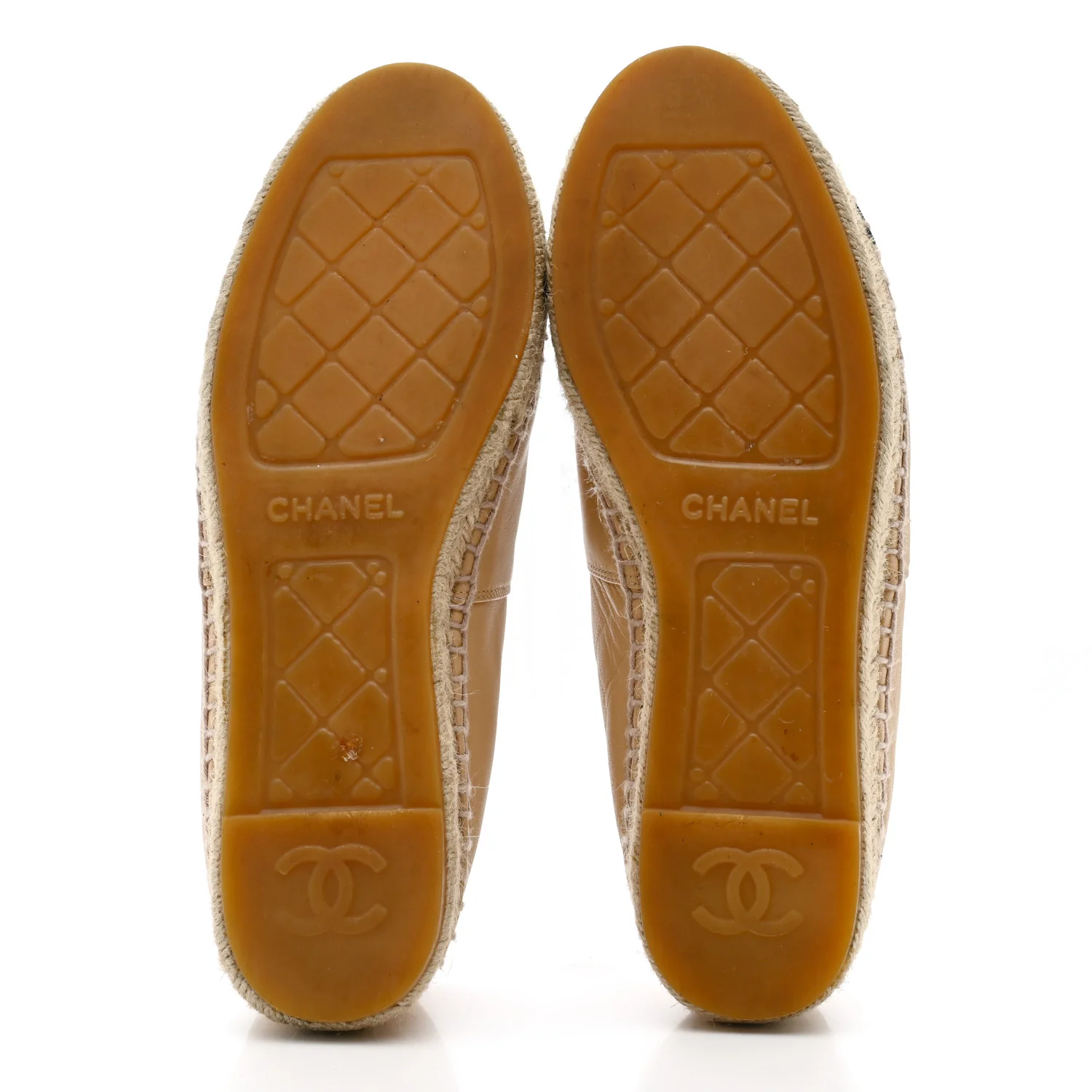 Lambskin CC Espadrilles 39 Beige Black - Image 6
