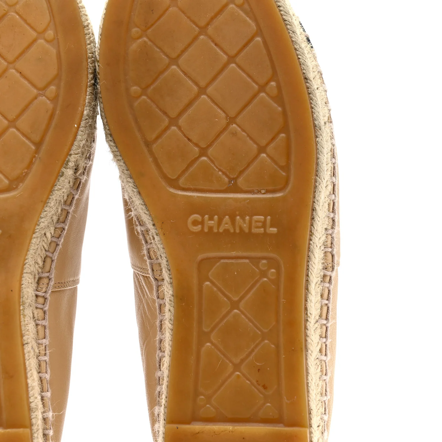 Lambskin CC Espadrilles 39 Beige Black - Image 7