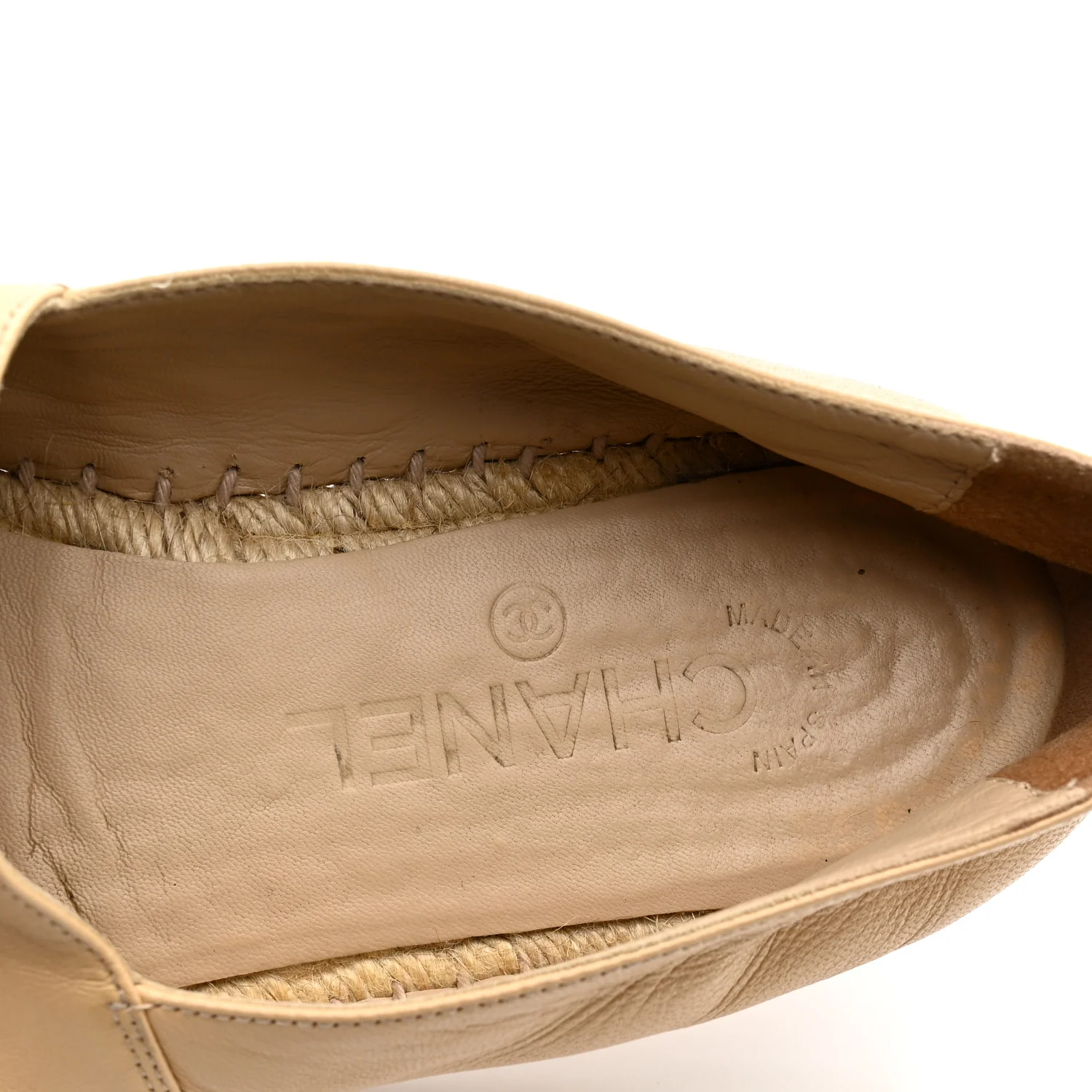 Lambskin CC Espadrilles 39 Beige Black - Image 9