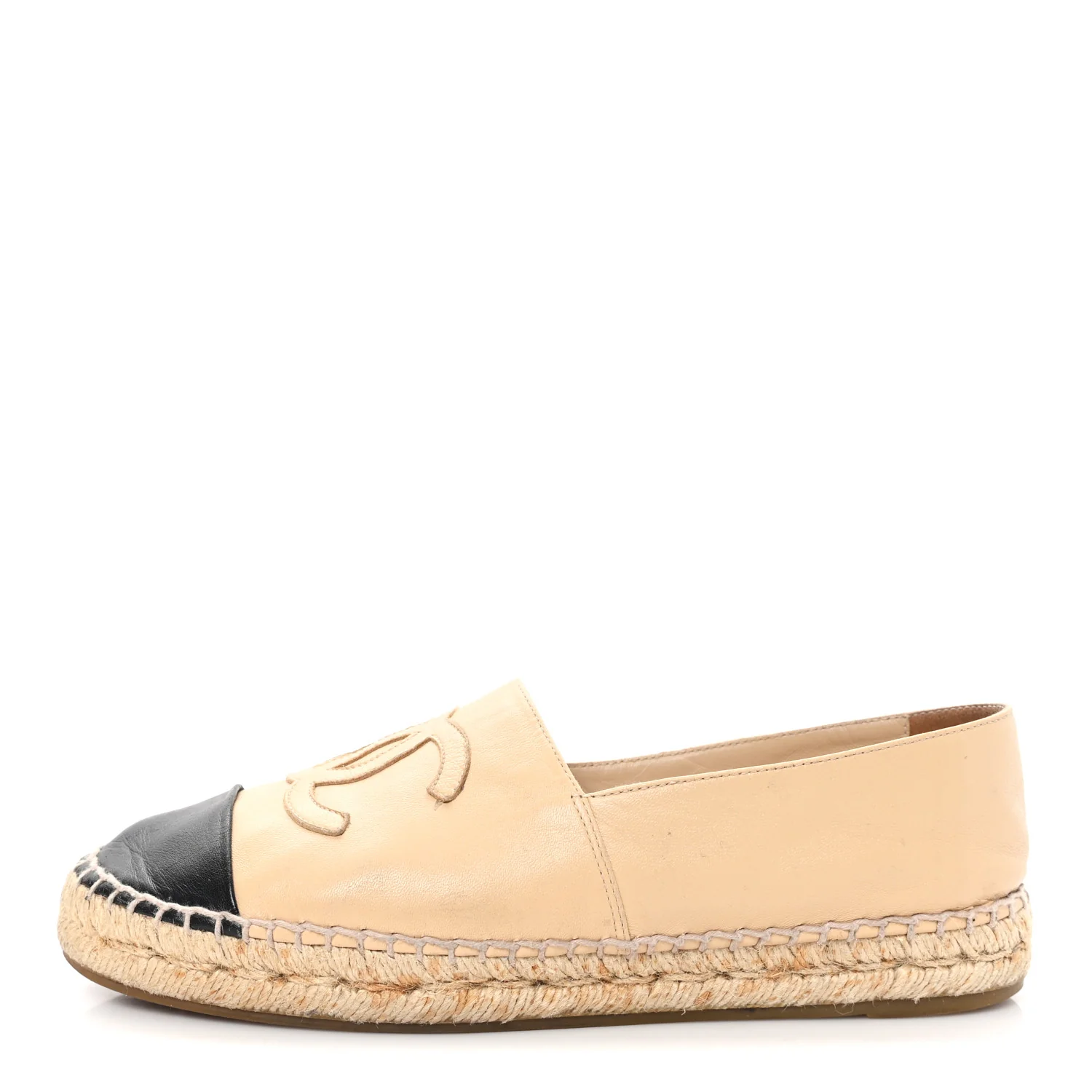 Lambskin CC Espadrilles 39 Beige Black