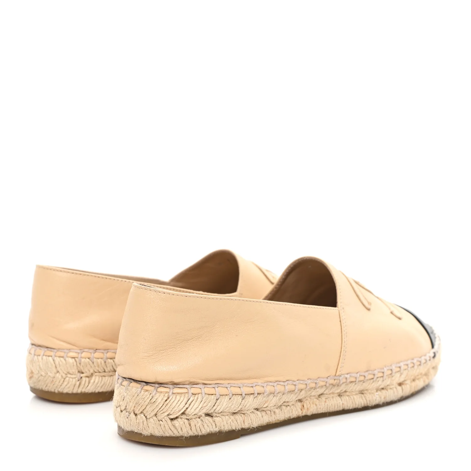 Lambskin CC Espadrilles 39 Beige Black - Image 5
