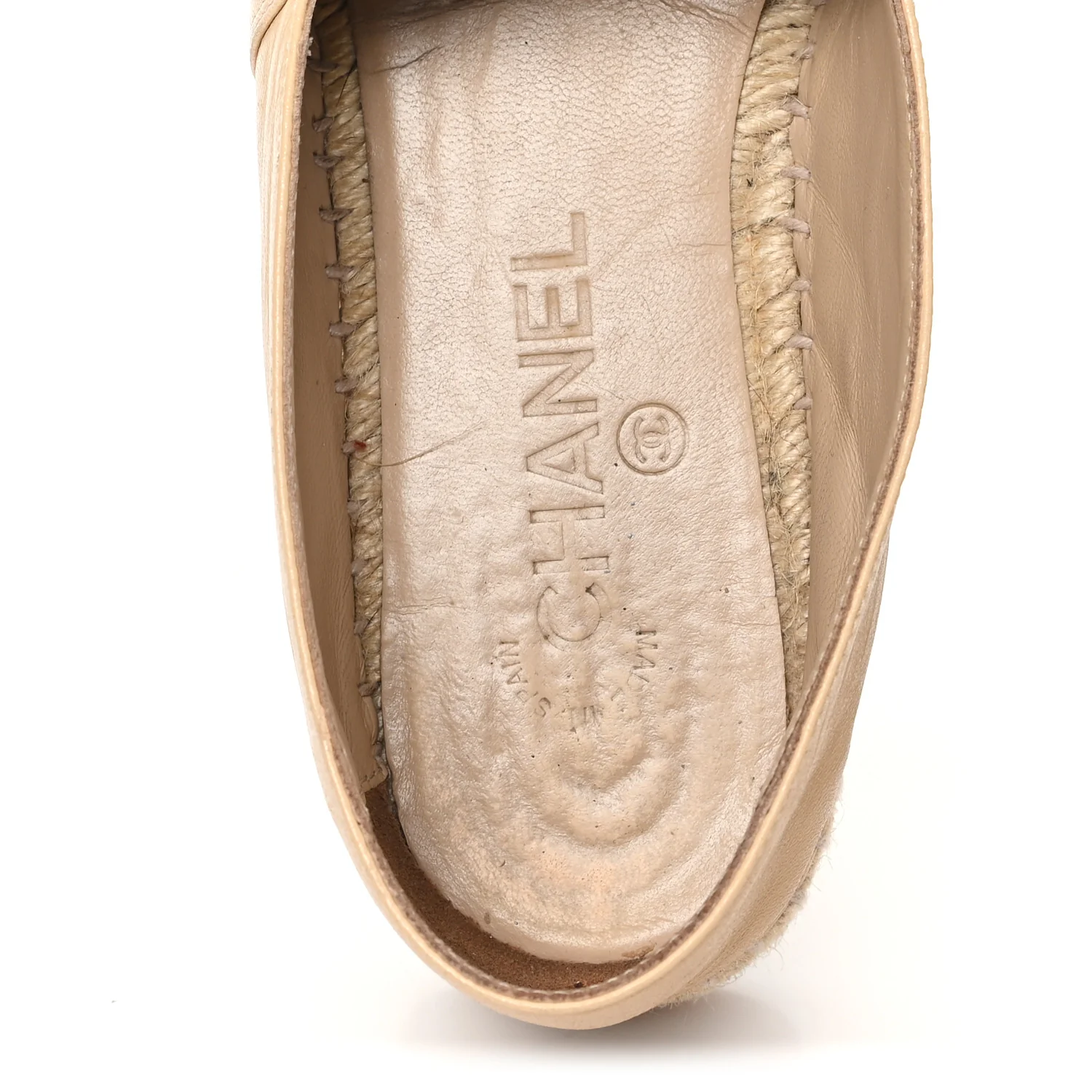 Lambskin CC Espadrilles 39 Beige Black - Image 8