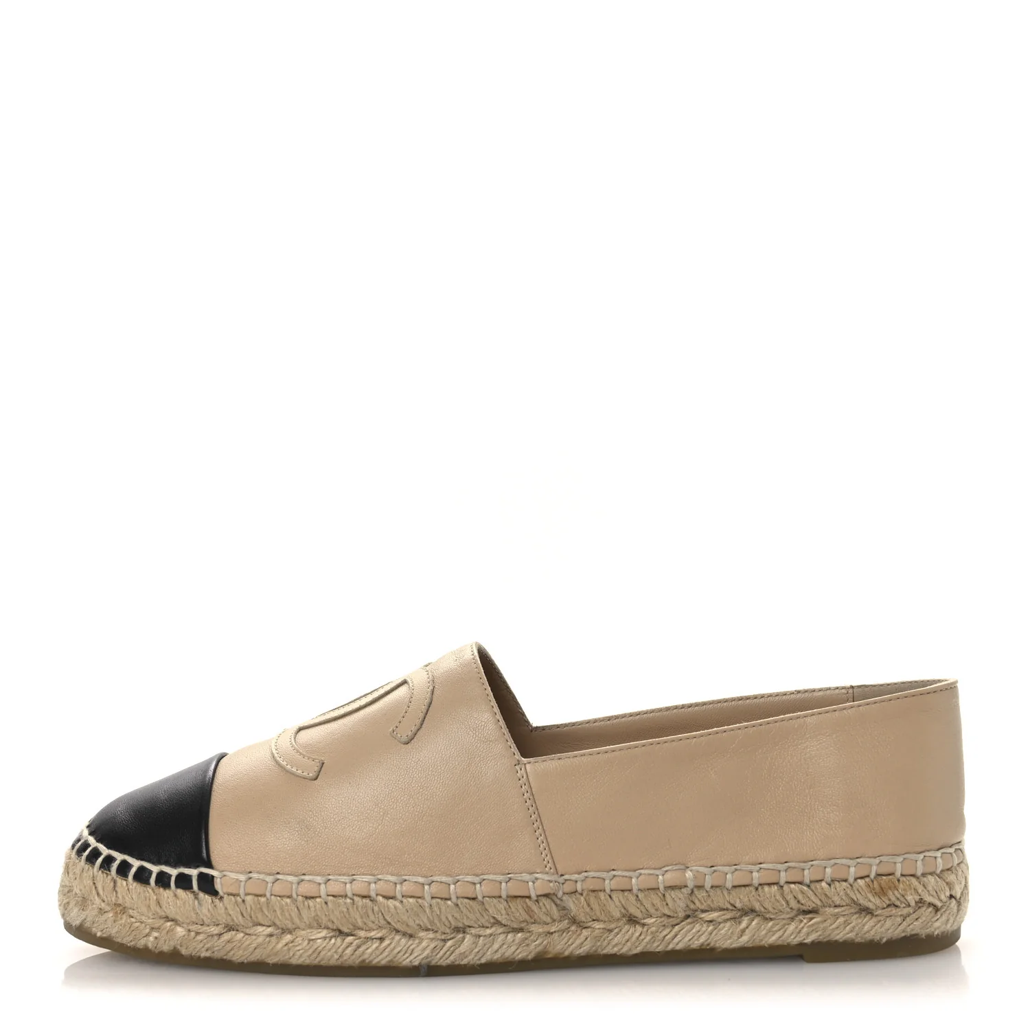 Lambskin CC Espadrilles 39 Beige Black
