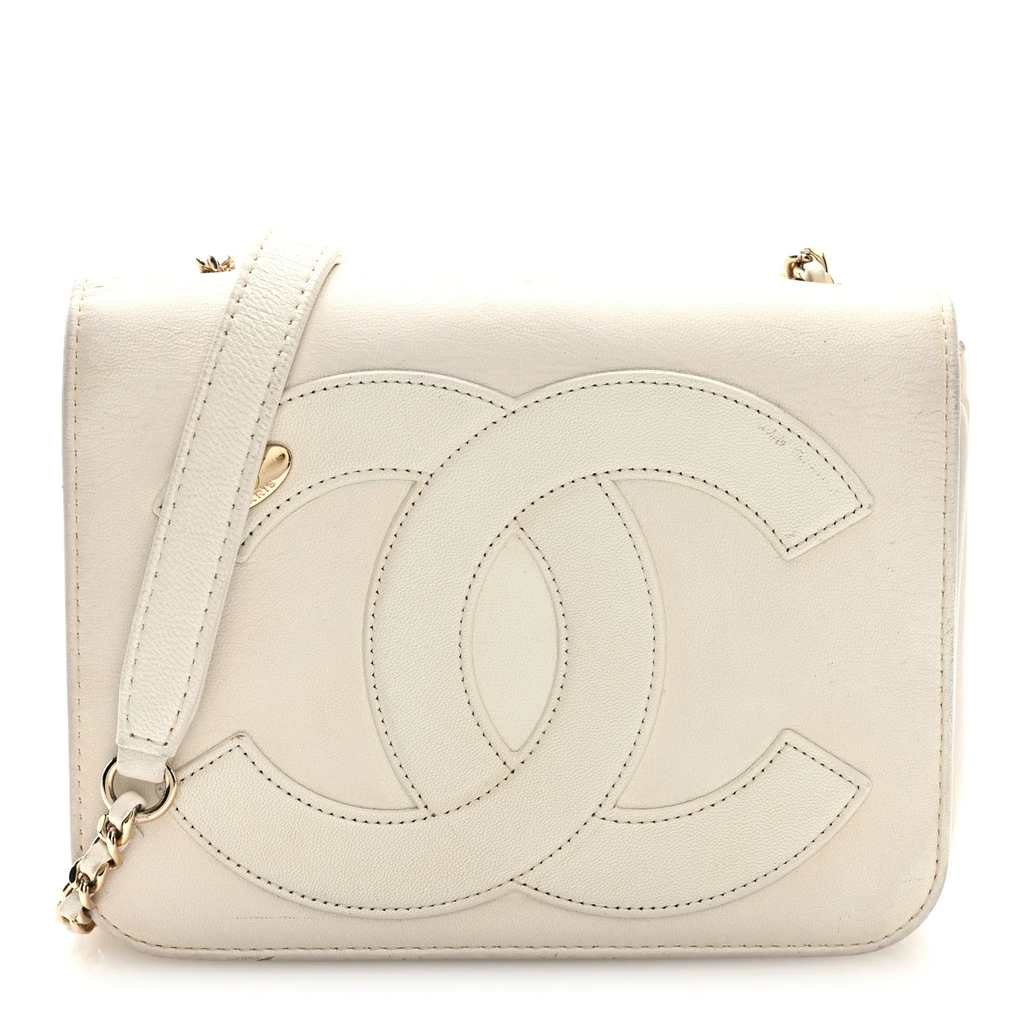 Lambskin CC Mania Flap Bag White