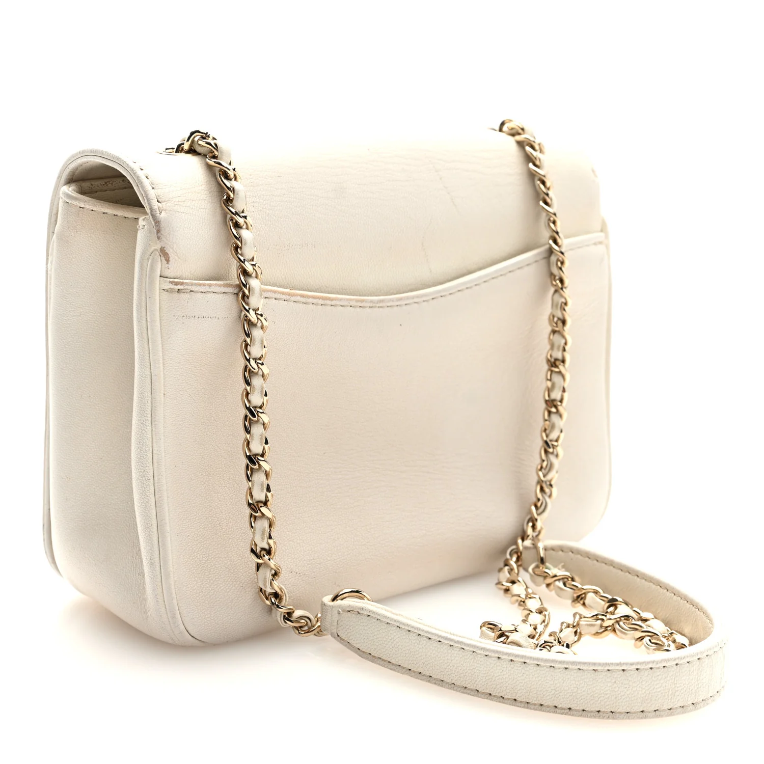 Lambskin CC Mania Flap Bag White - Image 3
