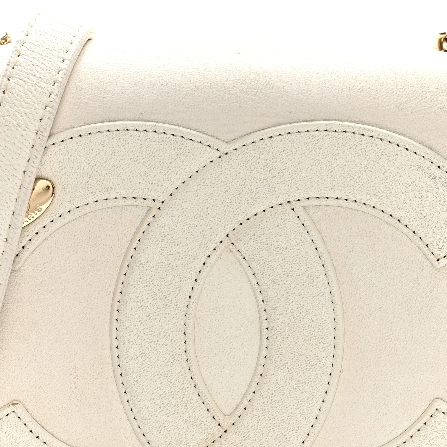 Lambskin CC Mania Flap Bag White - Image 7
