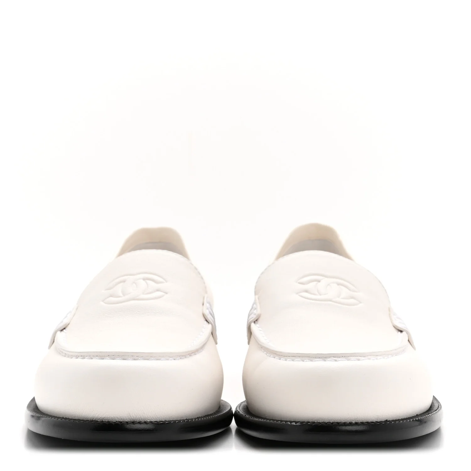 Lambskin CC Mocassin Loafers 38.5 White - Image 6