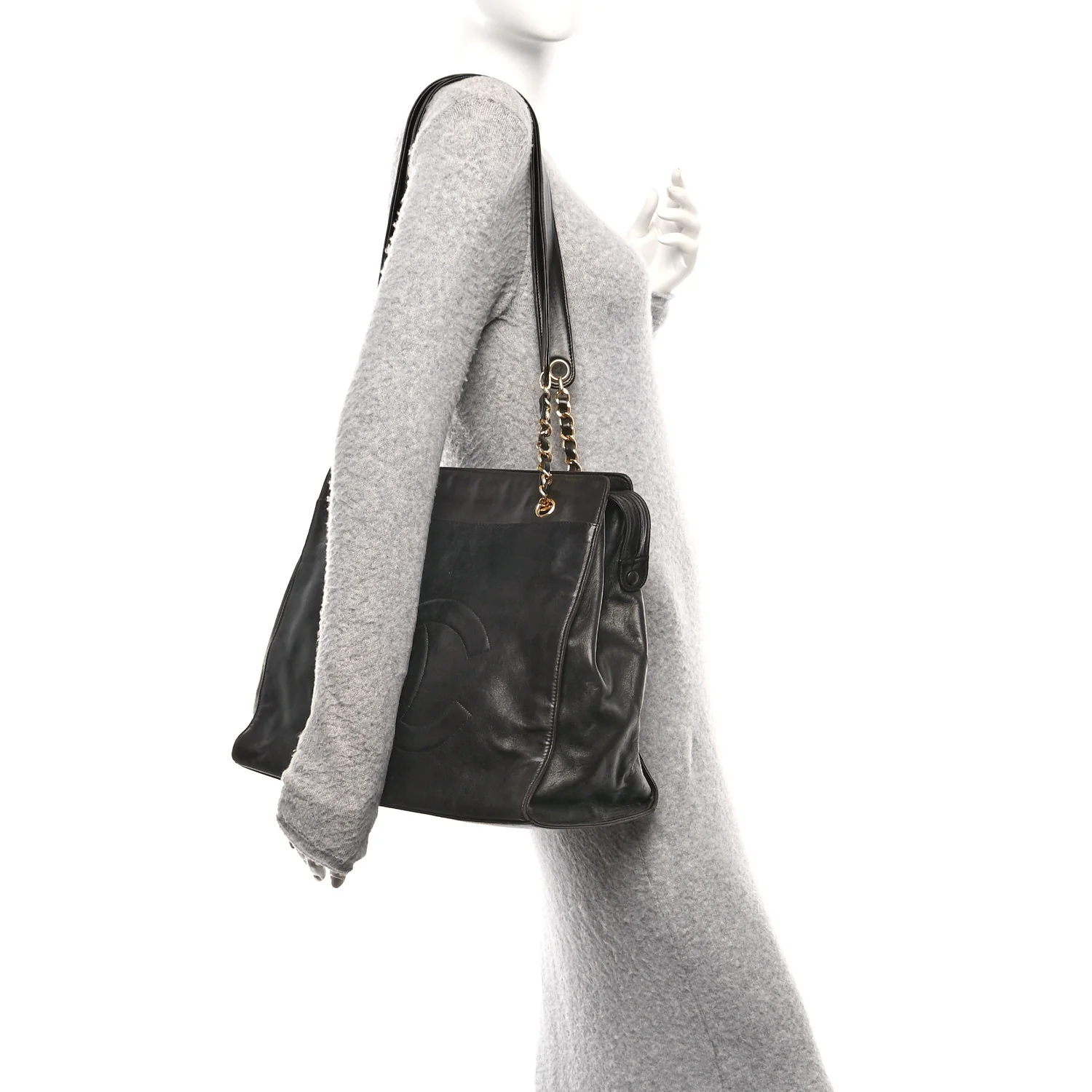 Lambskin CC Shoulder Bag Black - Image 2