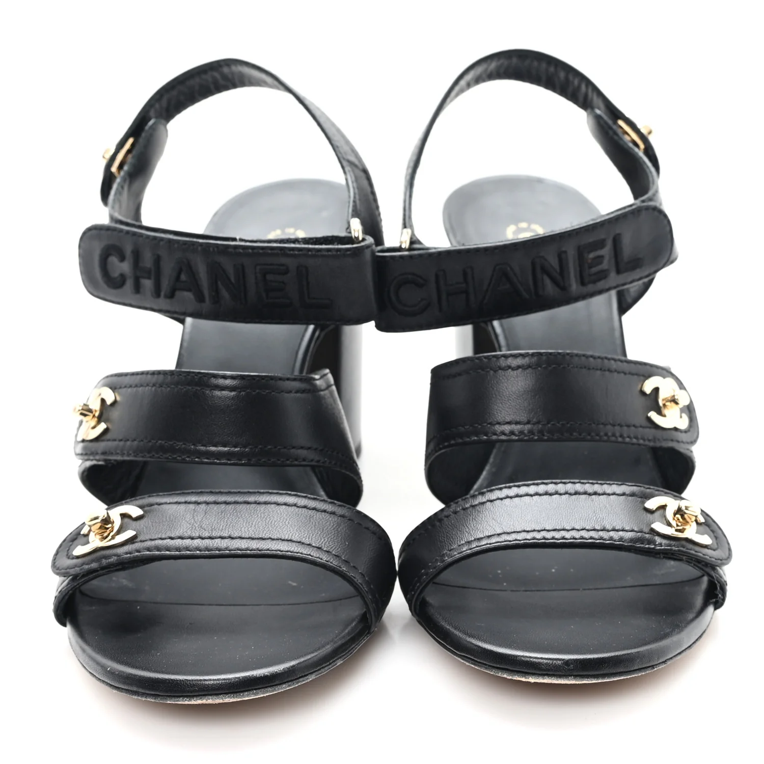 Lambskin CC Turnlock Sandals 41 Black - Image 3