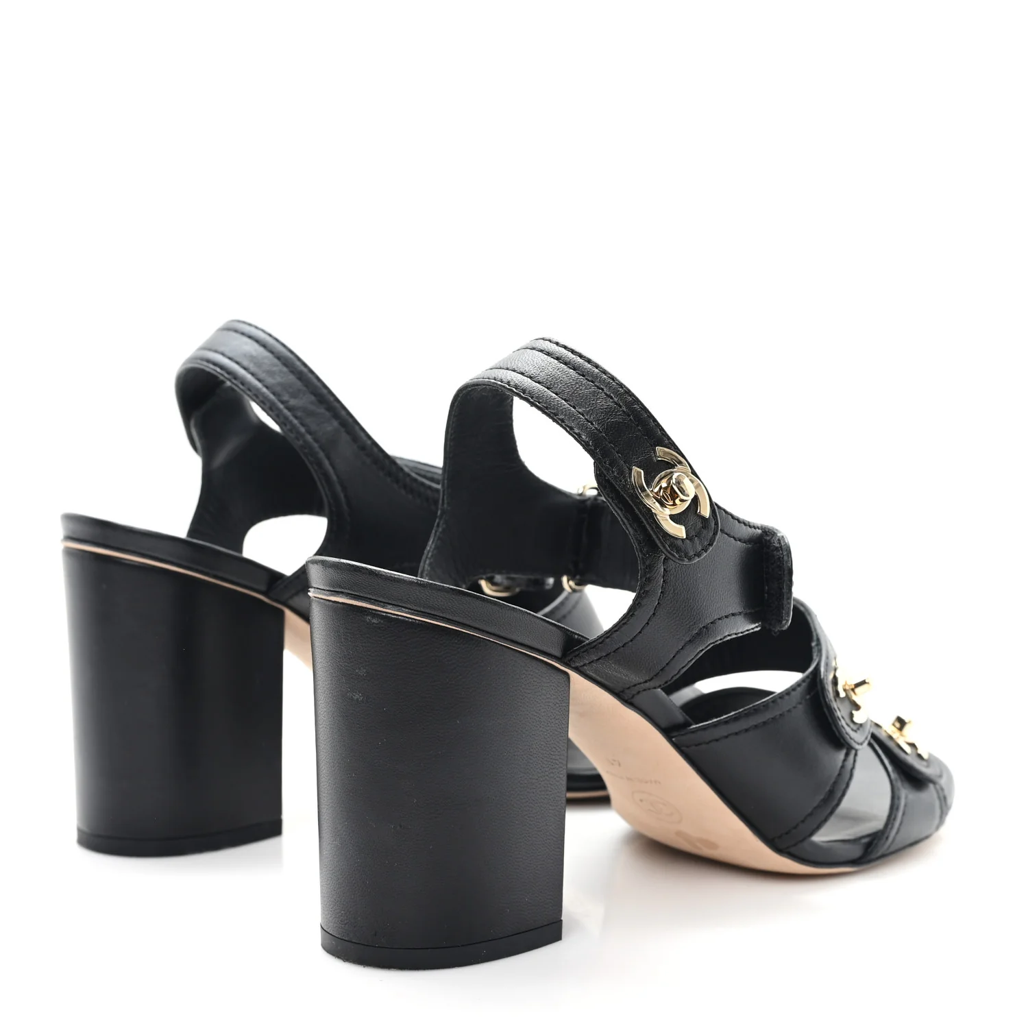 Lambskin CC Turnlock Sandals 41 Black - Image 5