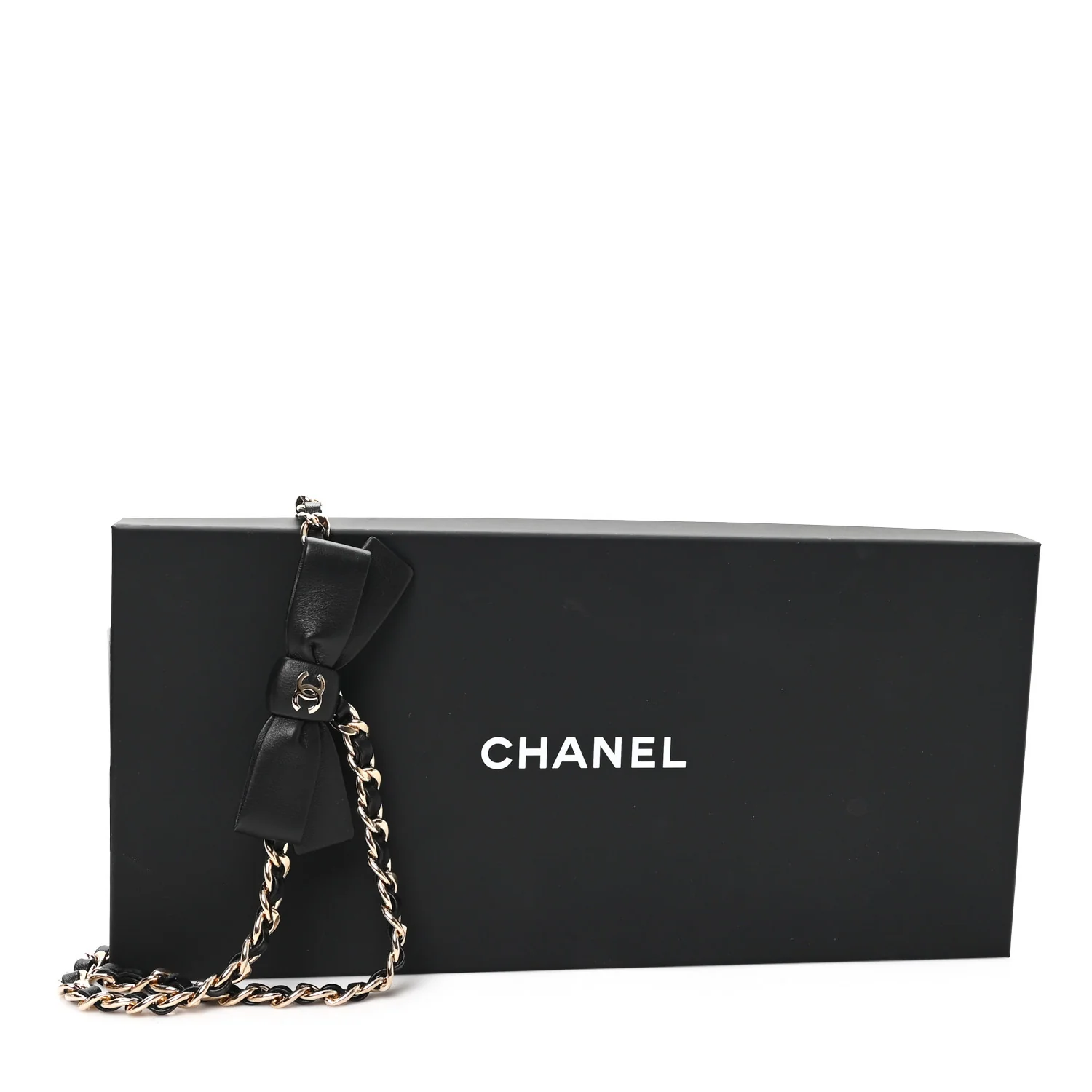 Lambskin Chain CC Bow Belt 90 36 Black - Image 4