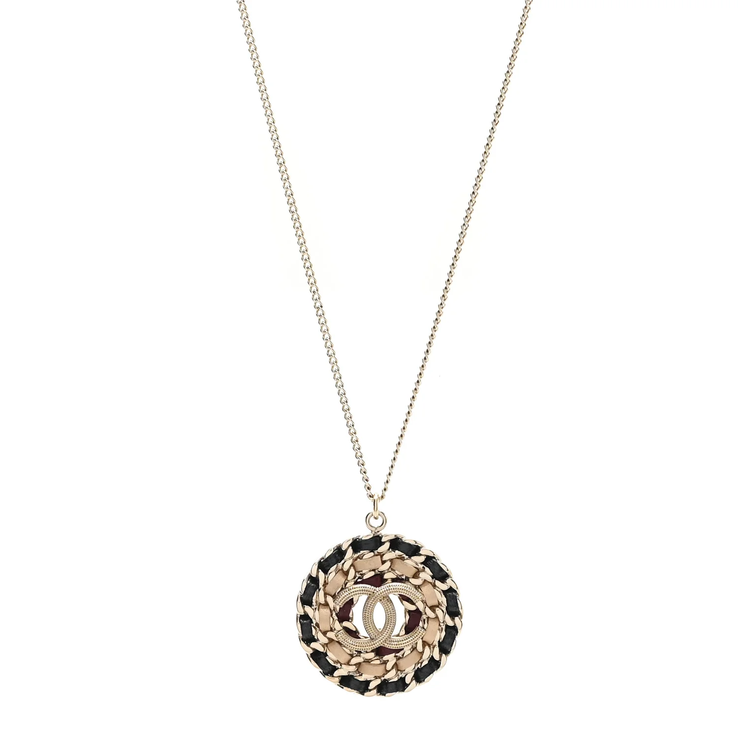 Lambskin Chain CC Necklace Gold