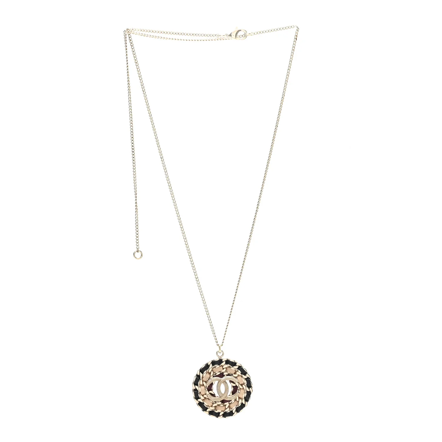 Lambskin Chain CC Necklace Gold - Image 3
