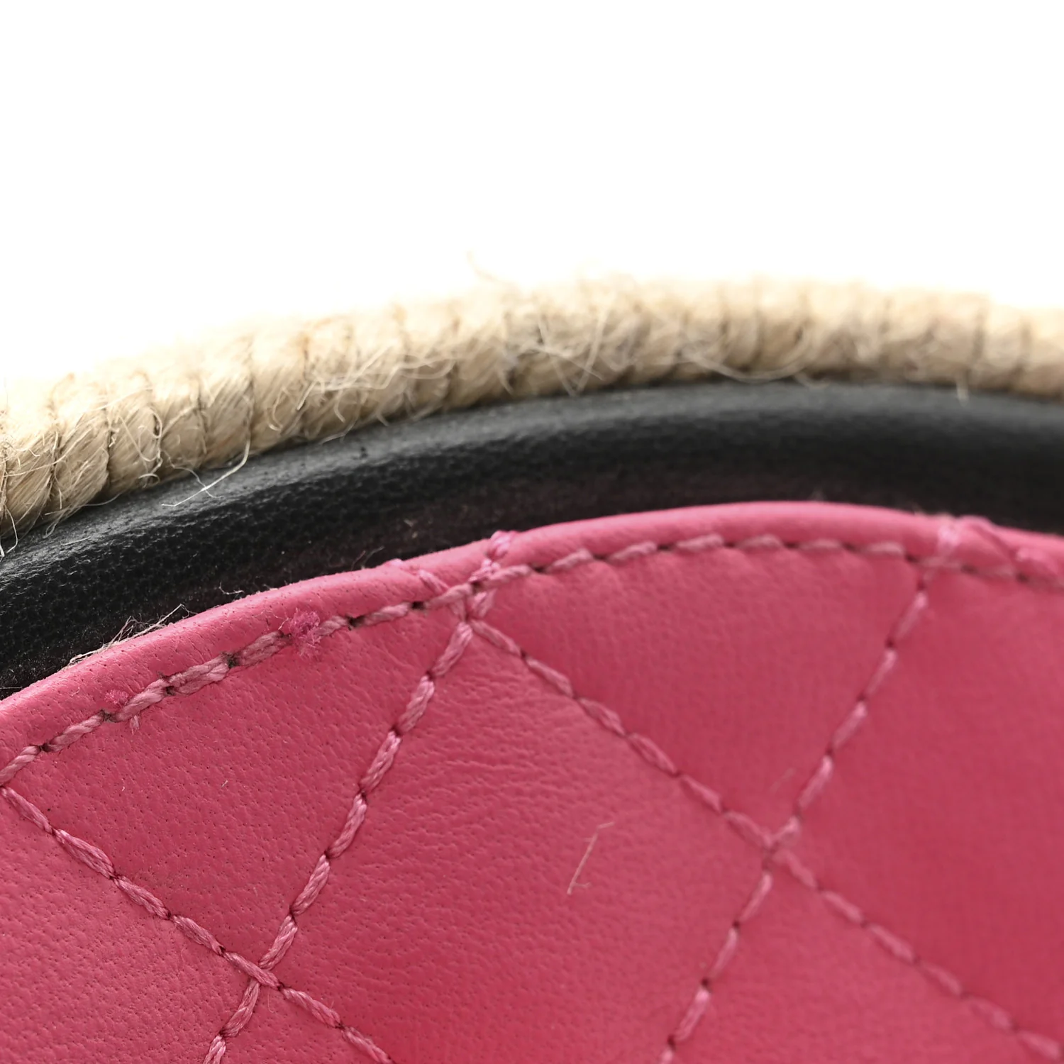 Lambskin Chain CC Thong Espadrille Sandals 38 Pink - Image 11