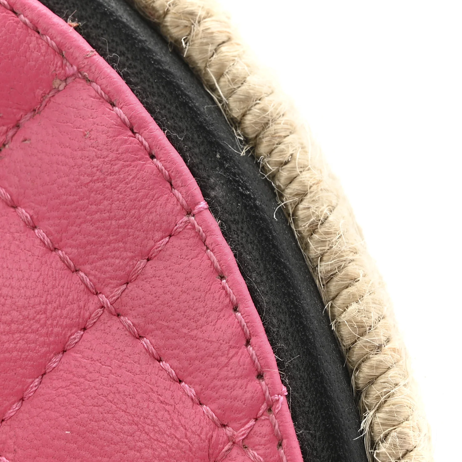 Lambskin Chain CC Thong Espadrille Sandals 38 Pink - Image 12
