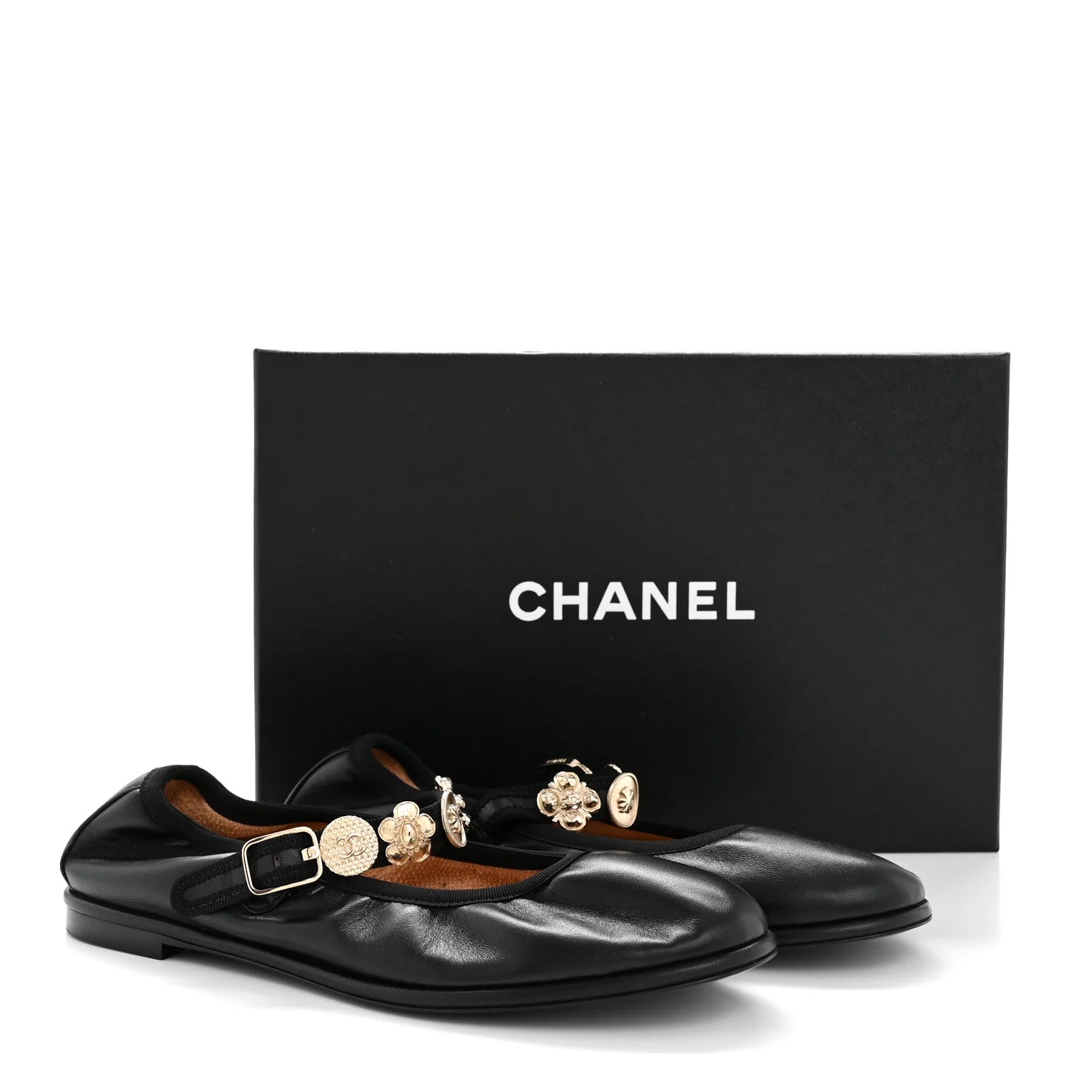 Lambskin Charm Mary Jane Flats 39 Black - Image 11