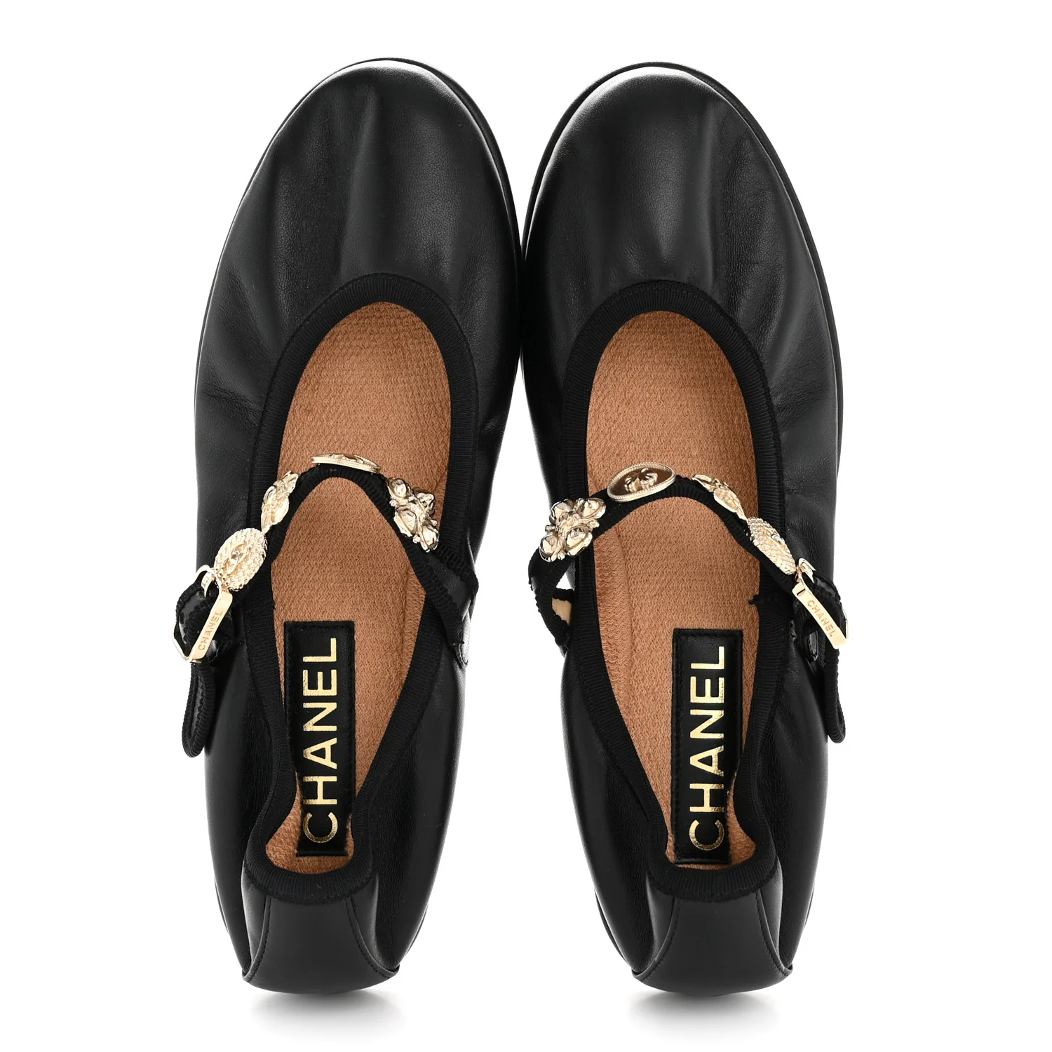 Lambskin Charm Mary Jane Flats 39 Black - Image 2
