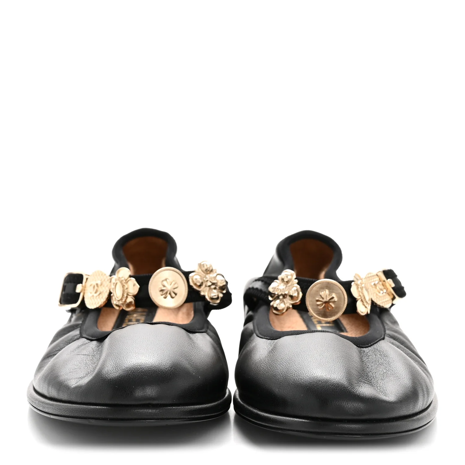 Lambskin Charm Mary Jane Flats 39 Black - Image 3