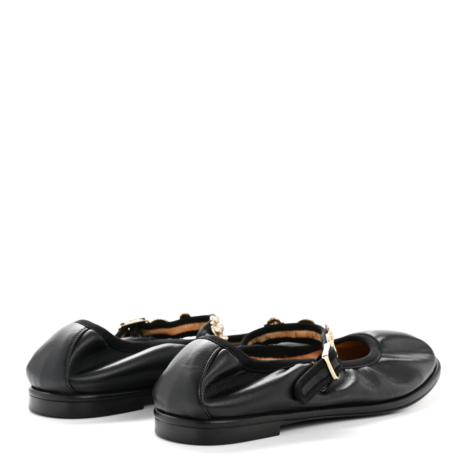 Lambskin Charm Mary Jane Flats 39 Black - Image 5