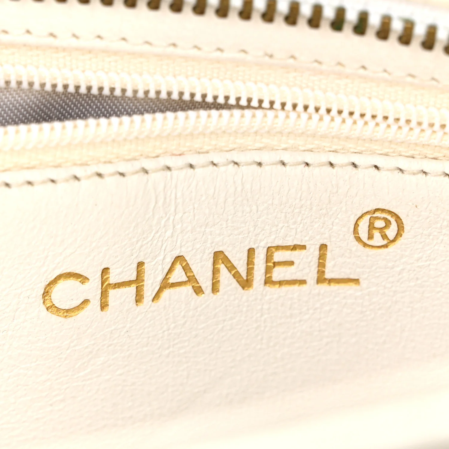 Lambskin Chevron Quilted CC Shoulder Bag White - Image 6
