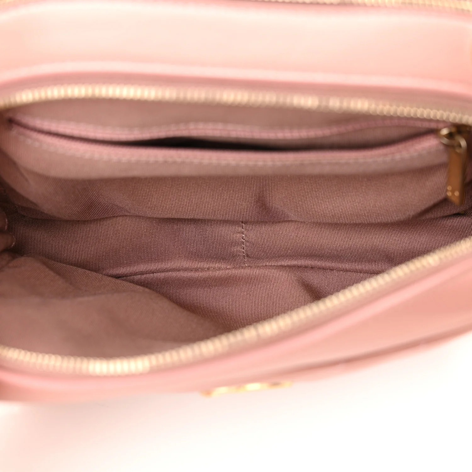 Lambskin Chevron Quilted Chain Around Camera Case Pink - Image 8