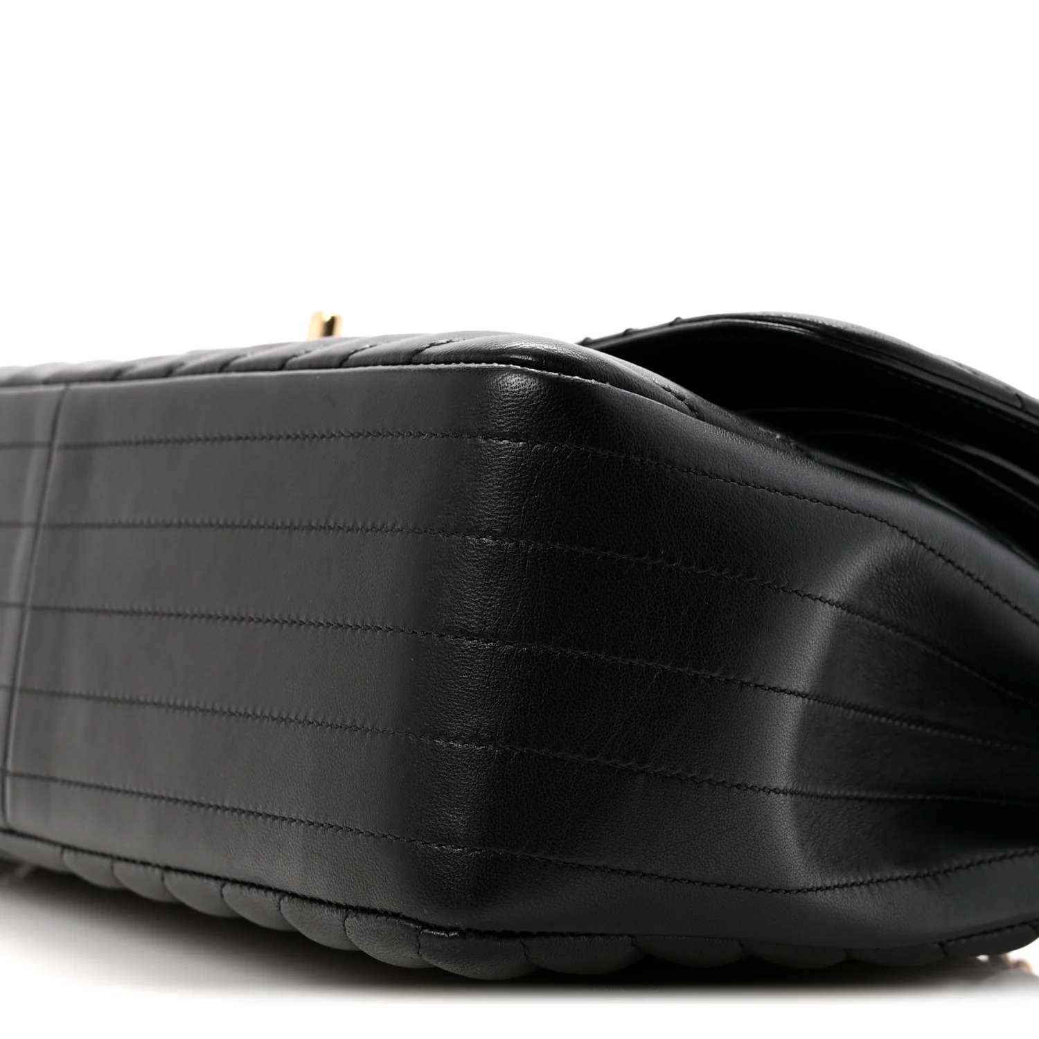 Lambskin Chevron Quilted Jumbo Double Flap Black - Image 10