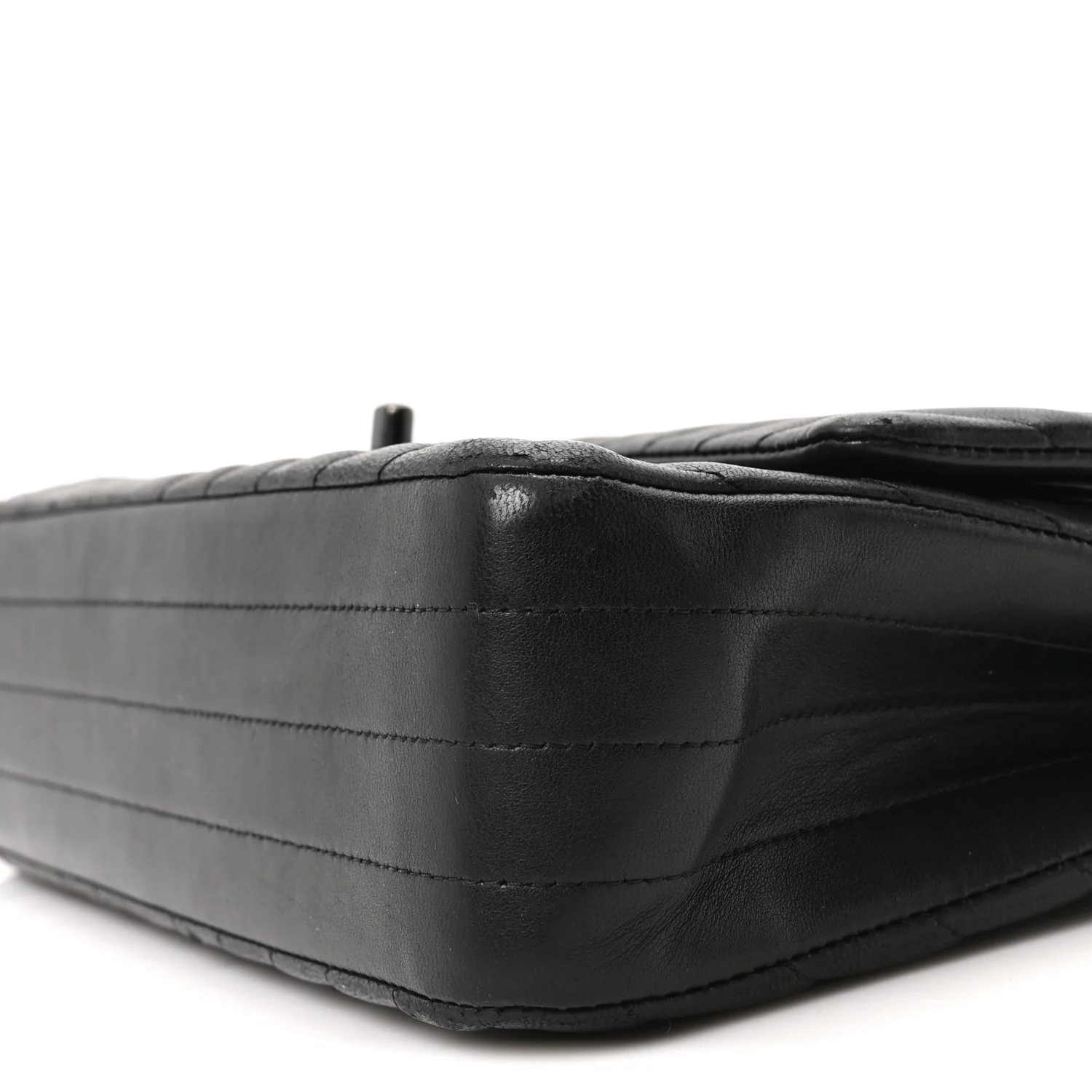 Lambskin Chevron Quilted Medium Double Flap So Black - Image 10