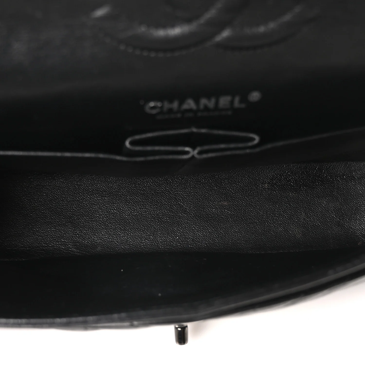 Lambskin Chevron Quilted Medium Double Flap So Black - Image 5