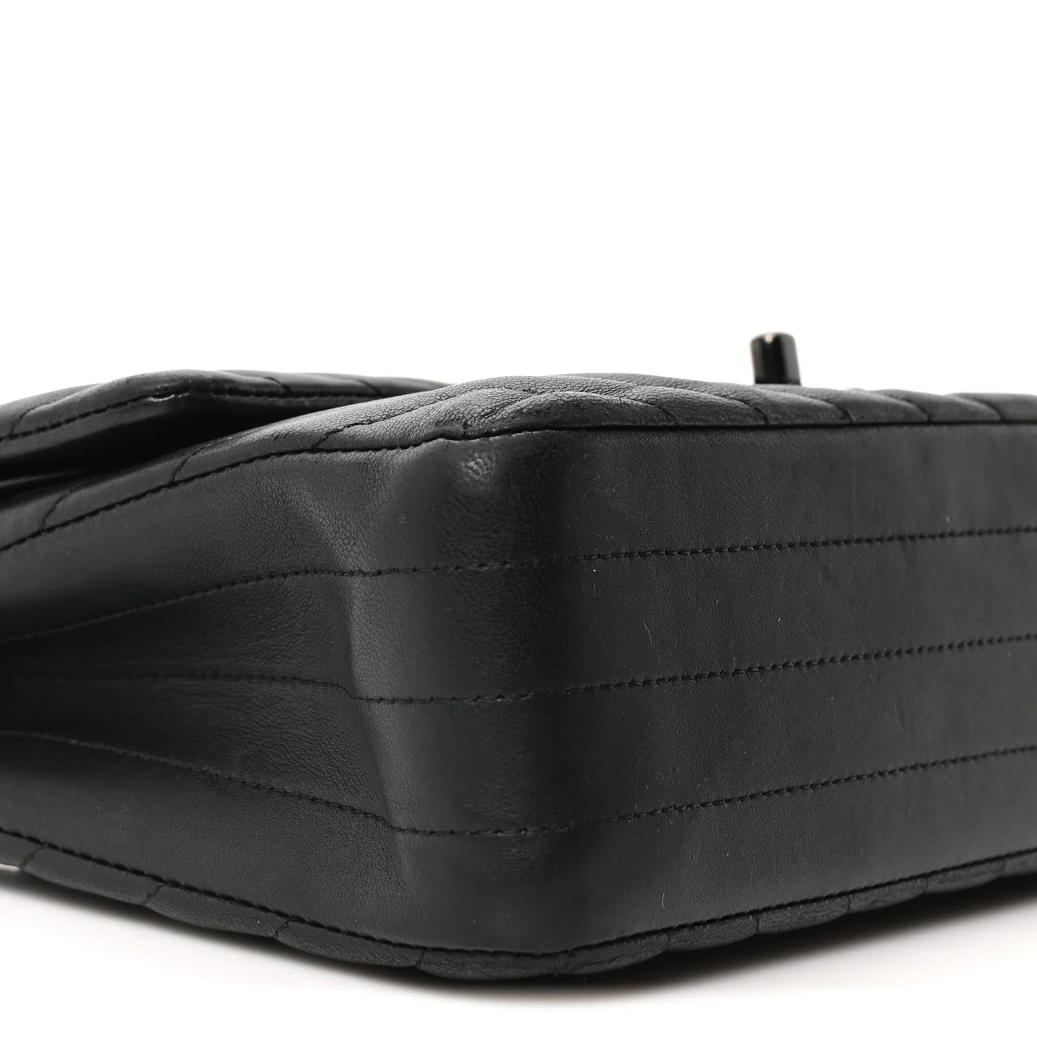 Lambskin Chevron Quilted Medium Double Flap So Black - Image 9