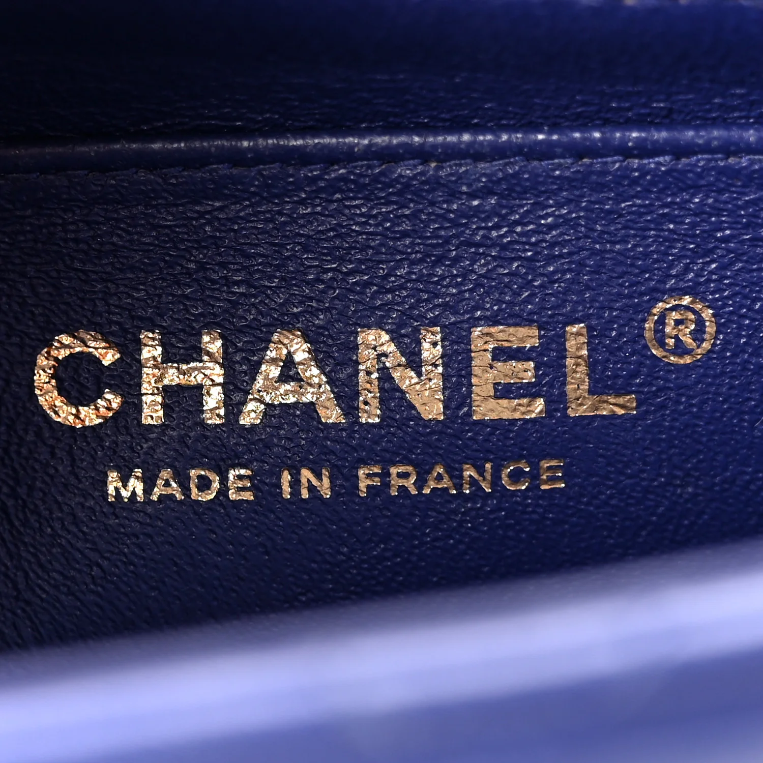 Lambskin Chevron Quilted Mini Rectangular Flap Blue - Image 6
