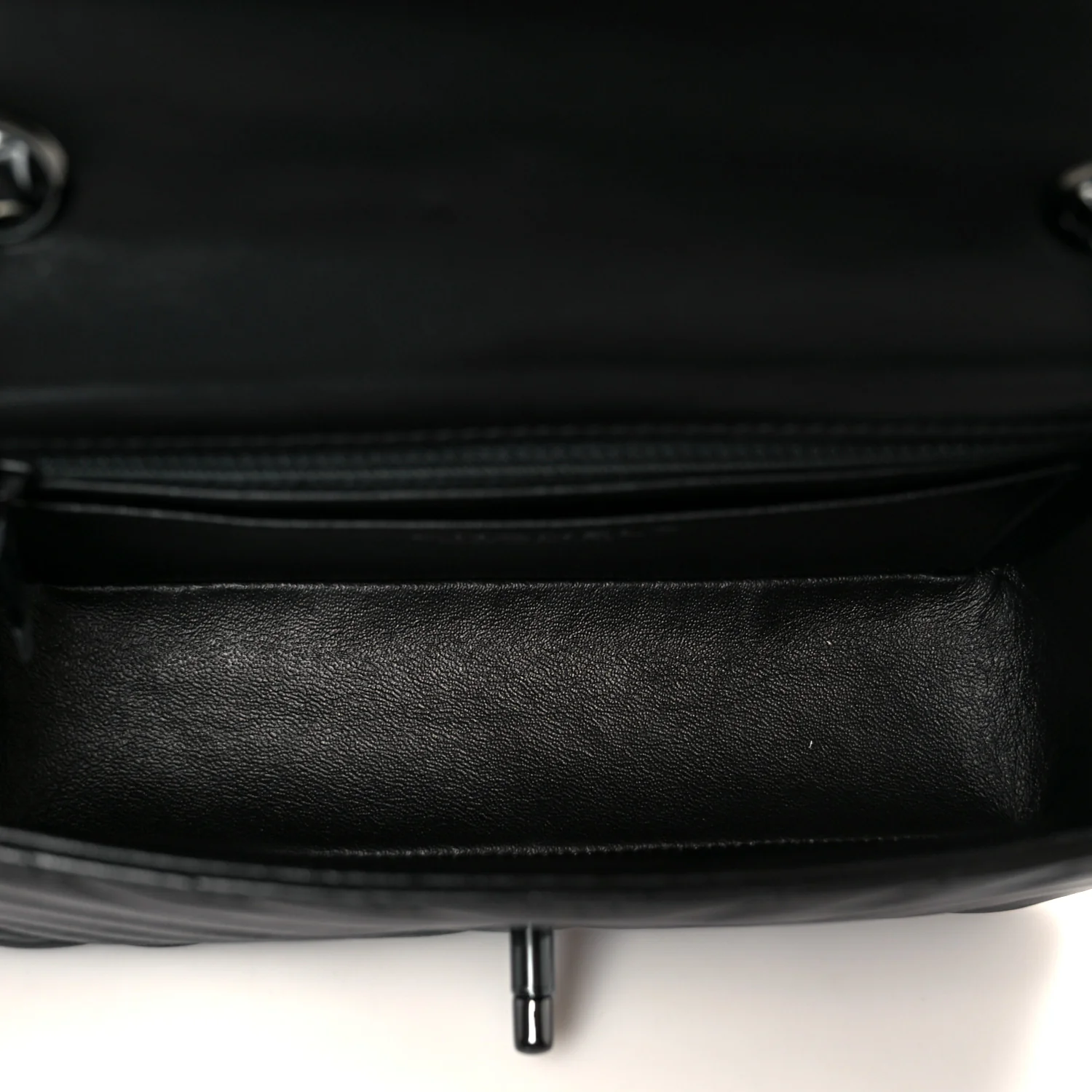 Lambskin Chevron Quilted Mini Rectangular Flap So Black - Image 5