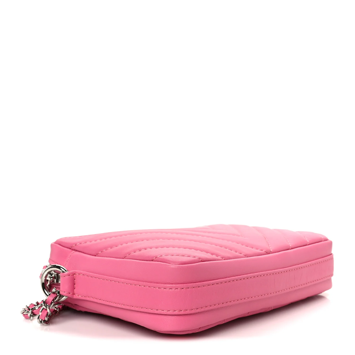 Lambskin Chevron Quilted Small Promenade Camera Case Pink - Image 4