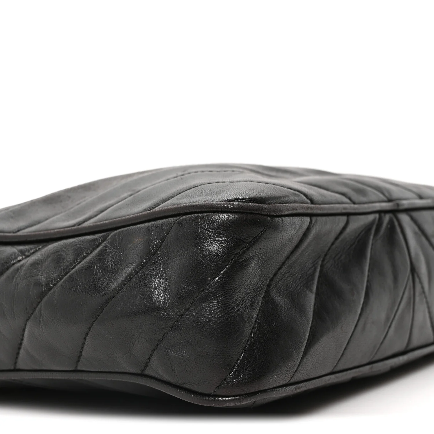 Lambskin Chevron Quilted Tassel Camera Case Black - Image 18