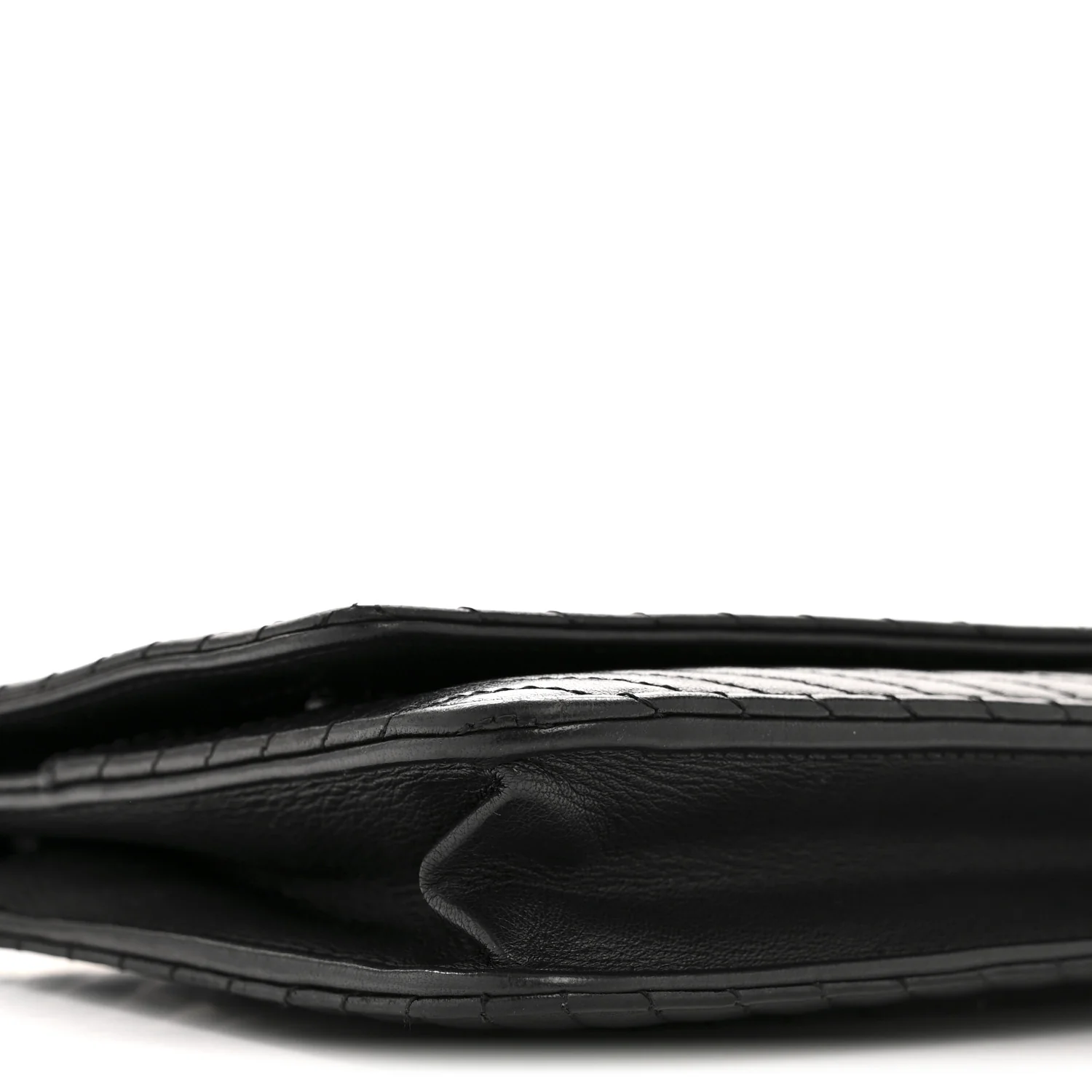 Lambskin Chevron Quilted Wallet On Chain WOC So Black - Image 10