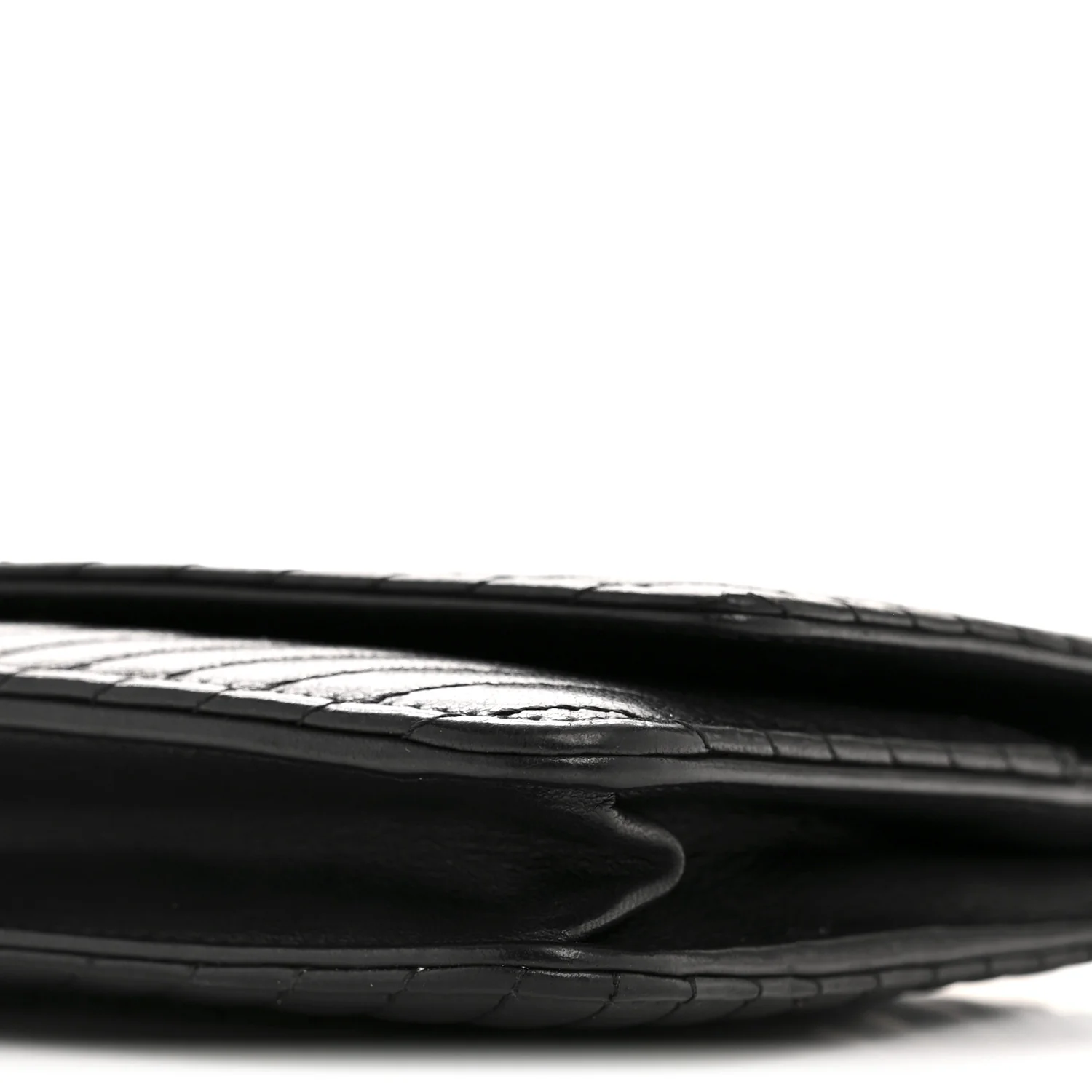Lambskin Chevron Quilted Wallet On Chain WOC So Black - Image 11