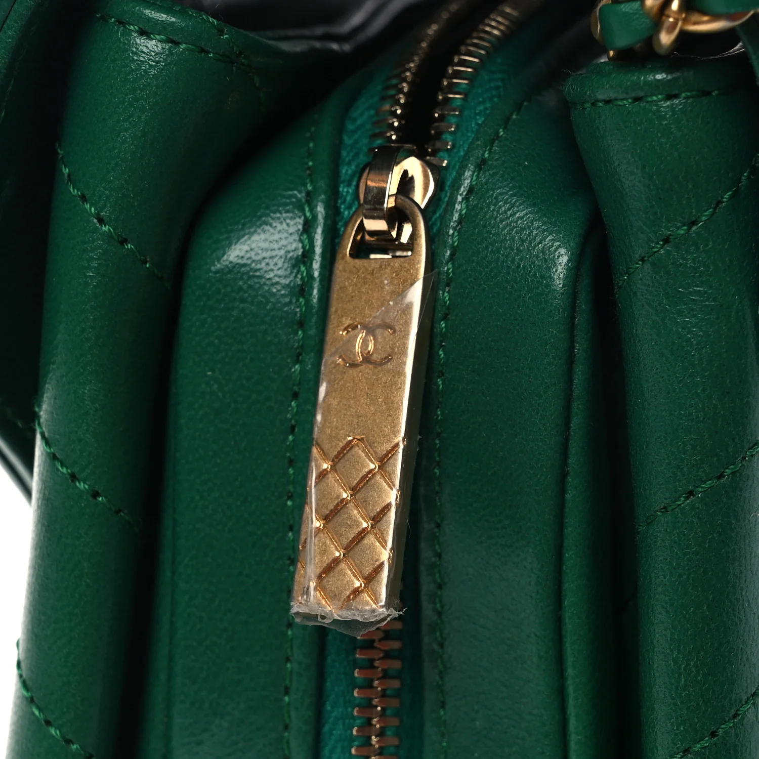 Lambskin Chevron Stitched Envelope Flap Bag Green - Image 11