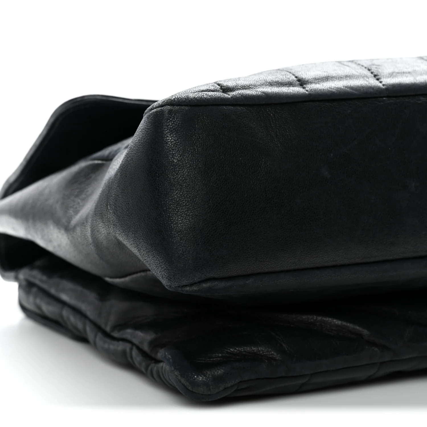 Lambskin Chocolate Bar Mademoiselle Flap Black - Image 11