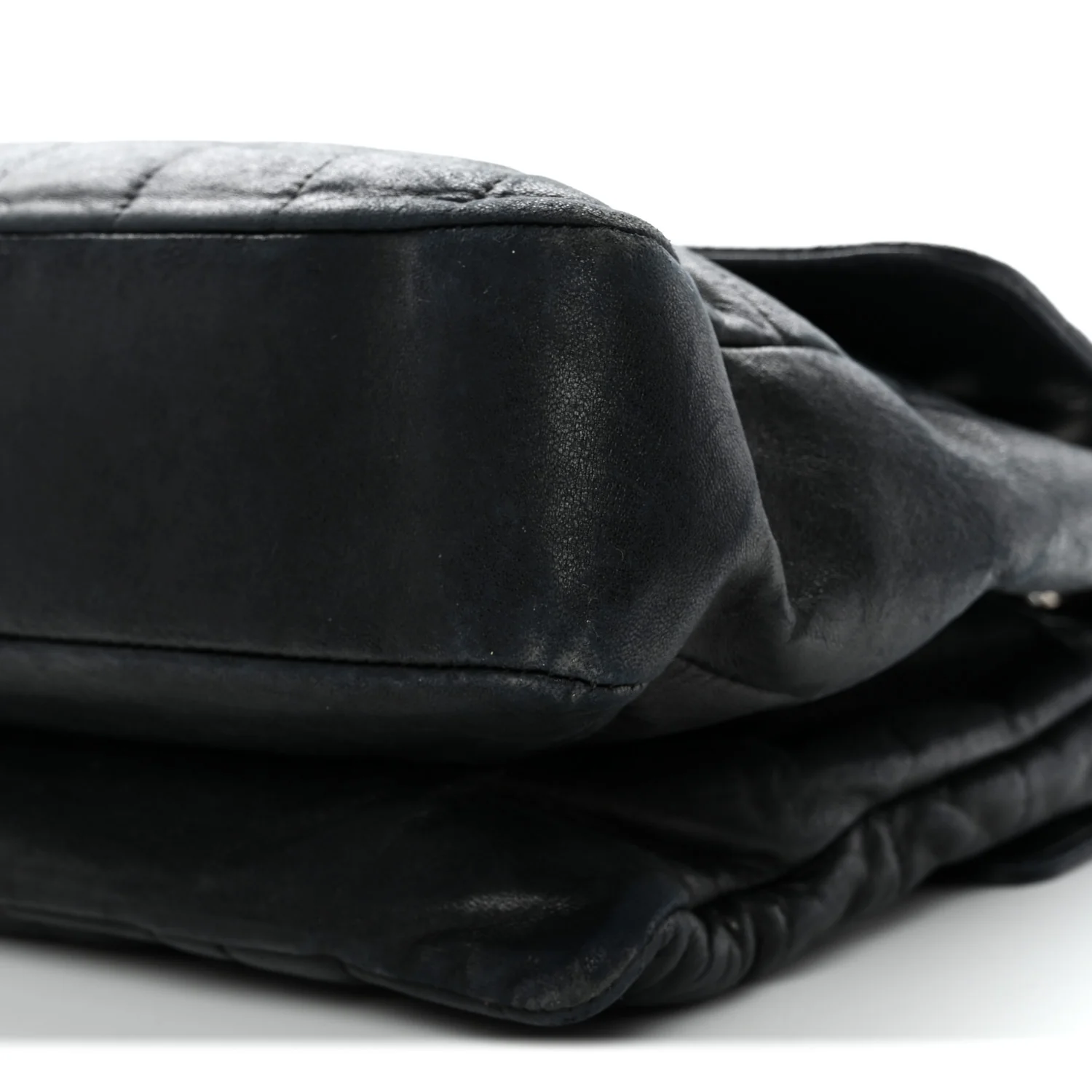 Lambskin Chocolate Bar Mademoiselle Flap Black - Image 12