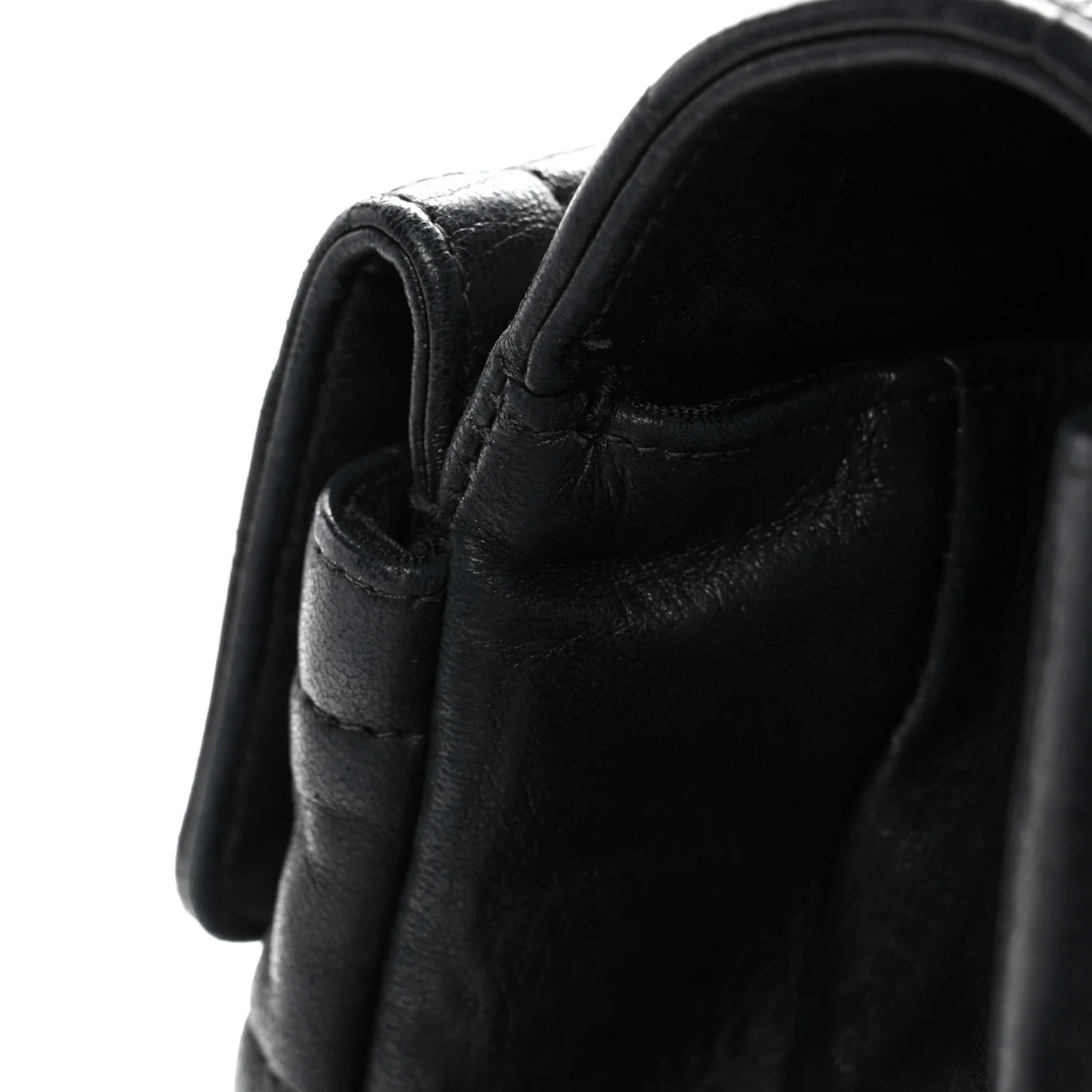 Lambskin Chocolate Bar Mademoiselle Flap Black - Image 13