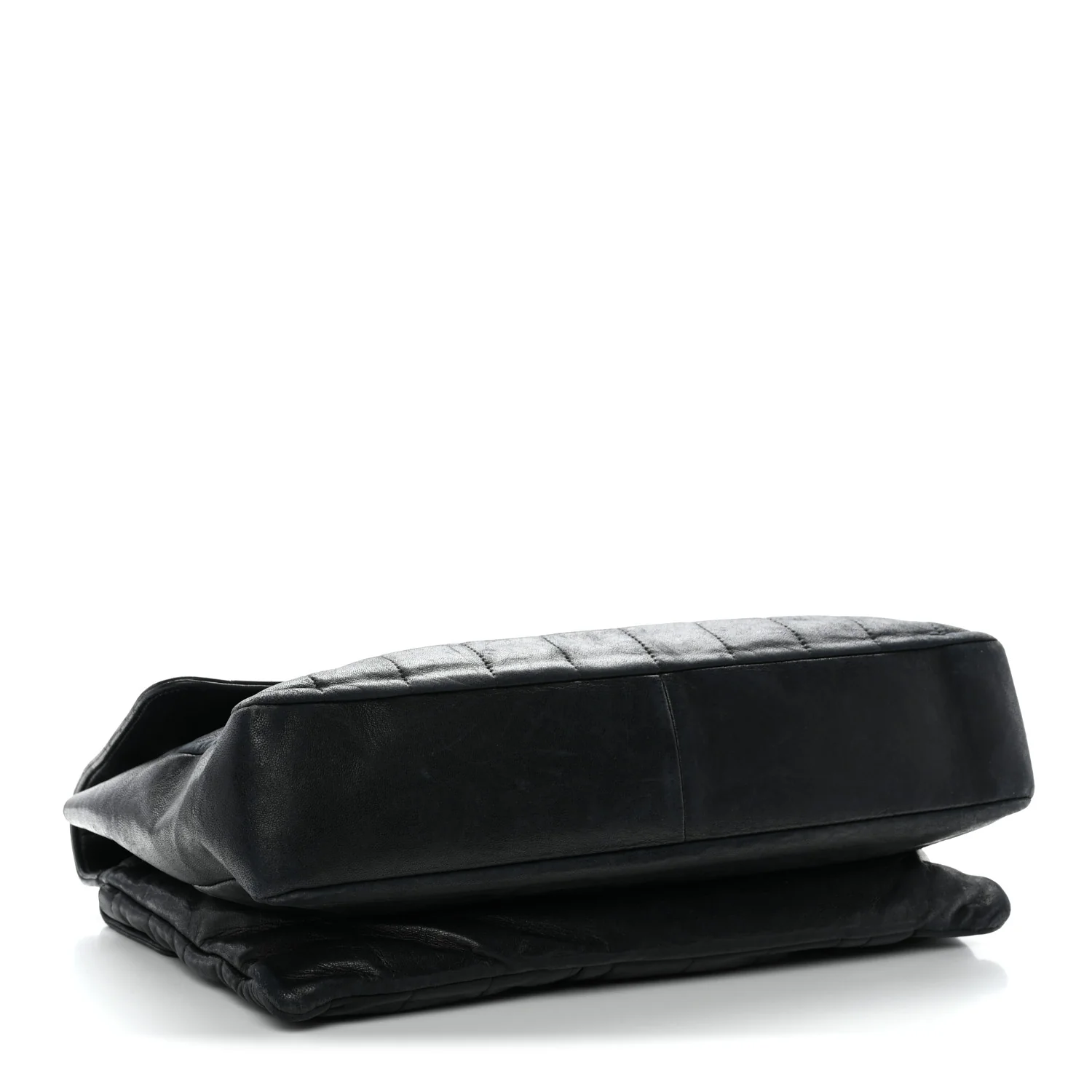 Lambskin Chocolate Bar Mademoiselle Flap Black - Image 4