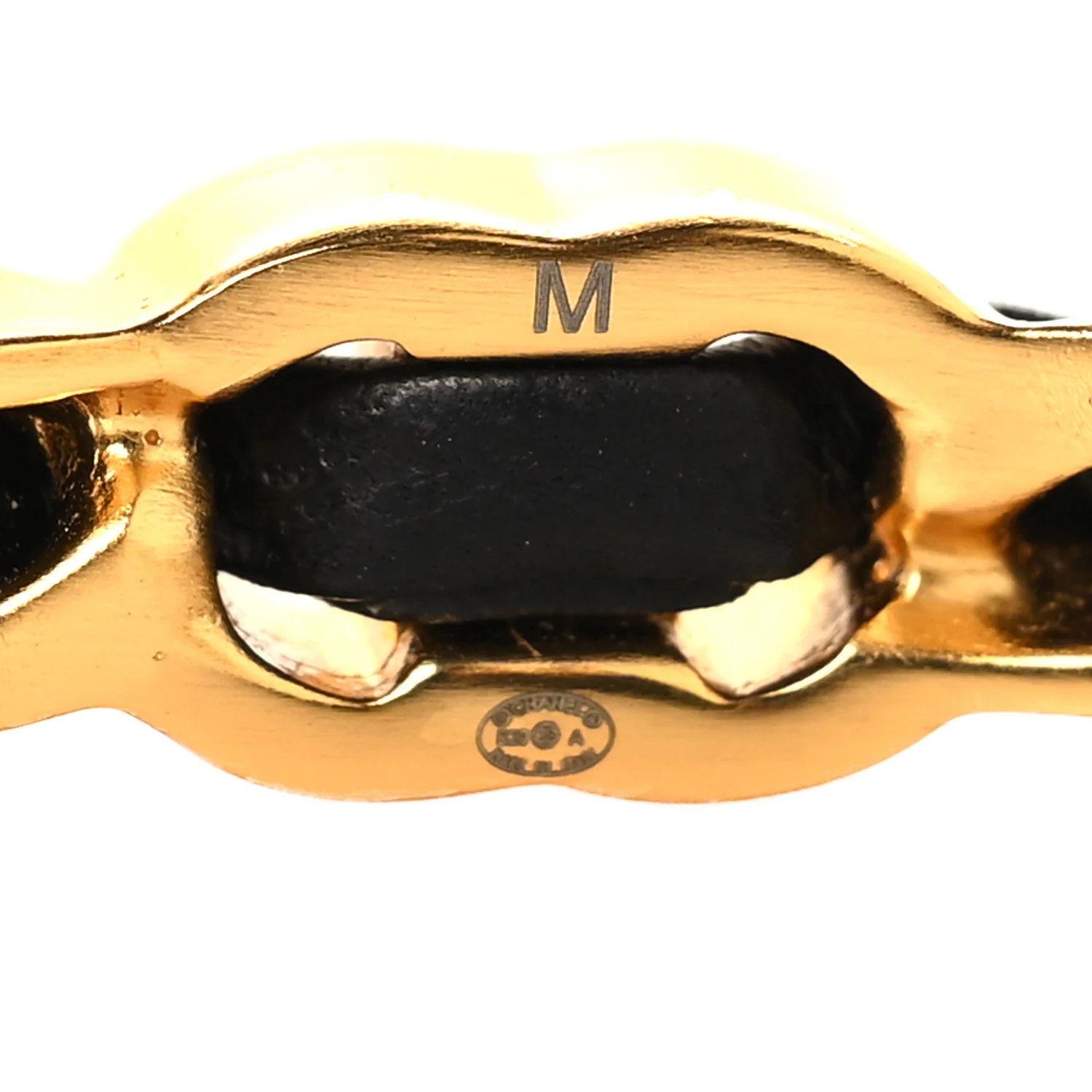 Lambskin Crystal CC Cuff Bracelet M Black Gold - Image 8