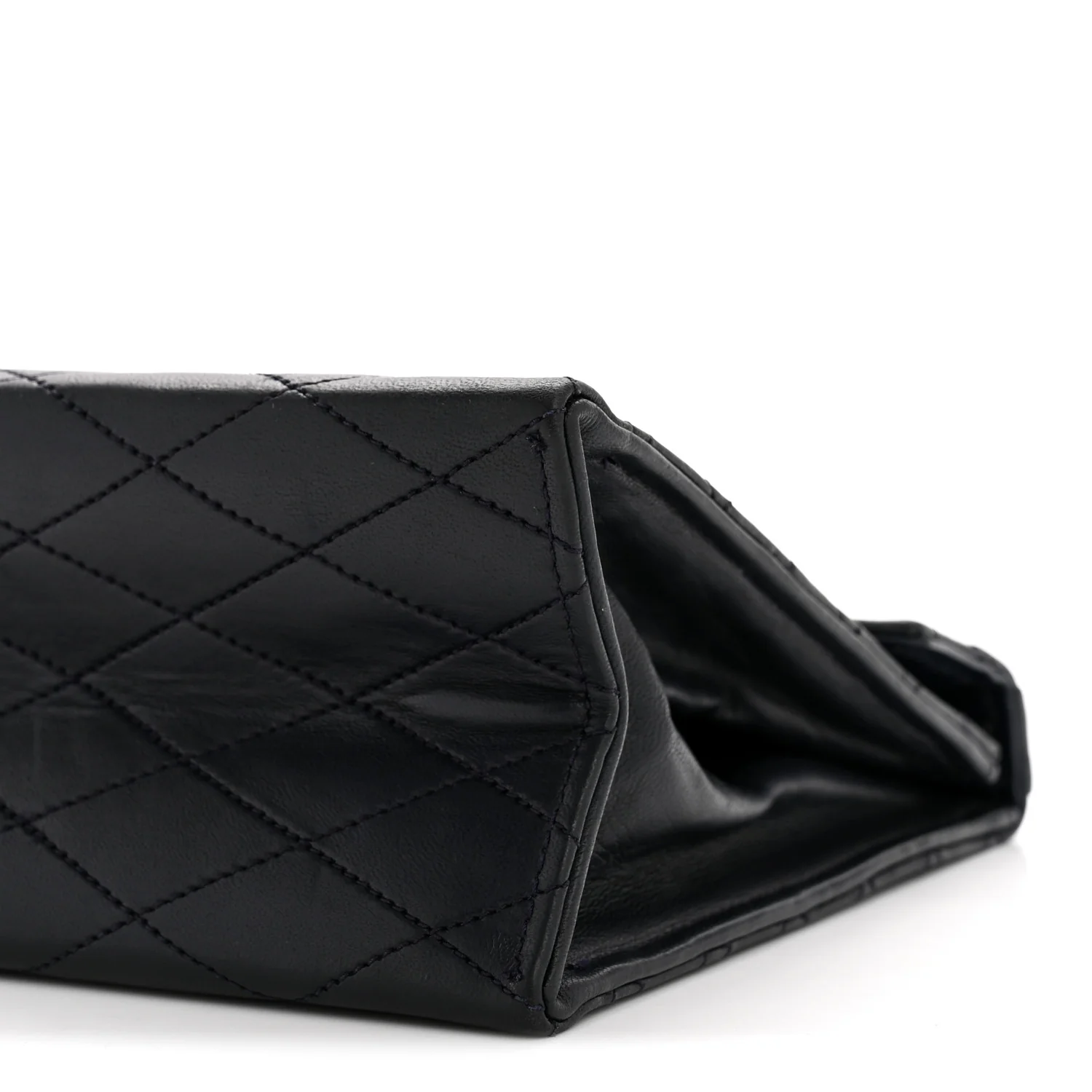 Lambskin Diamond Stitch Envelope Single Flap Black - Image 10