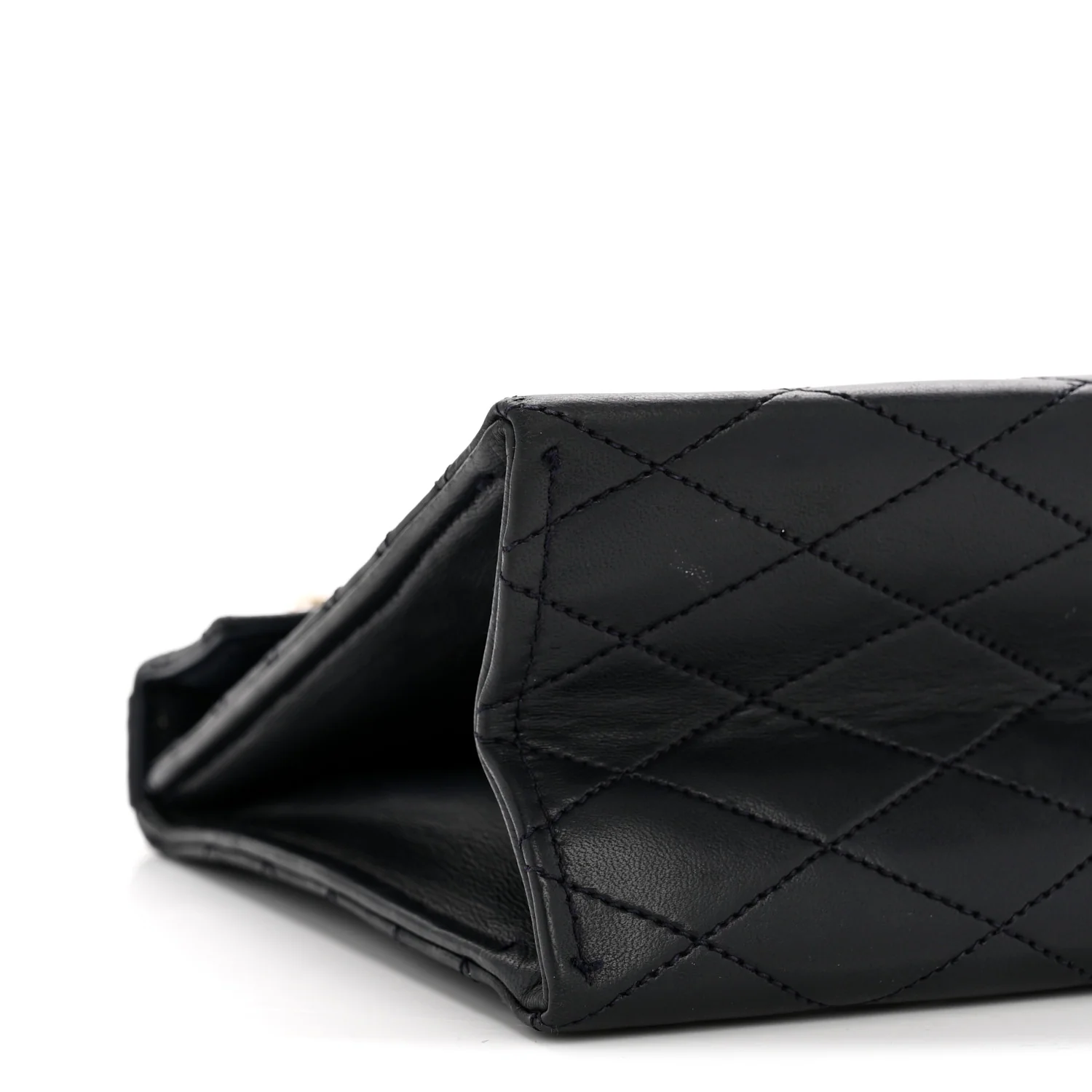 Lambskin Diamond Stitch Envelope Single Flap Black - Image 9