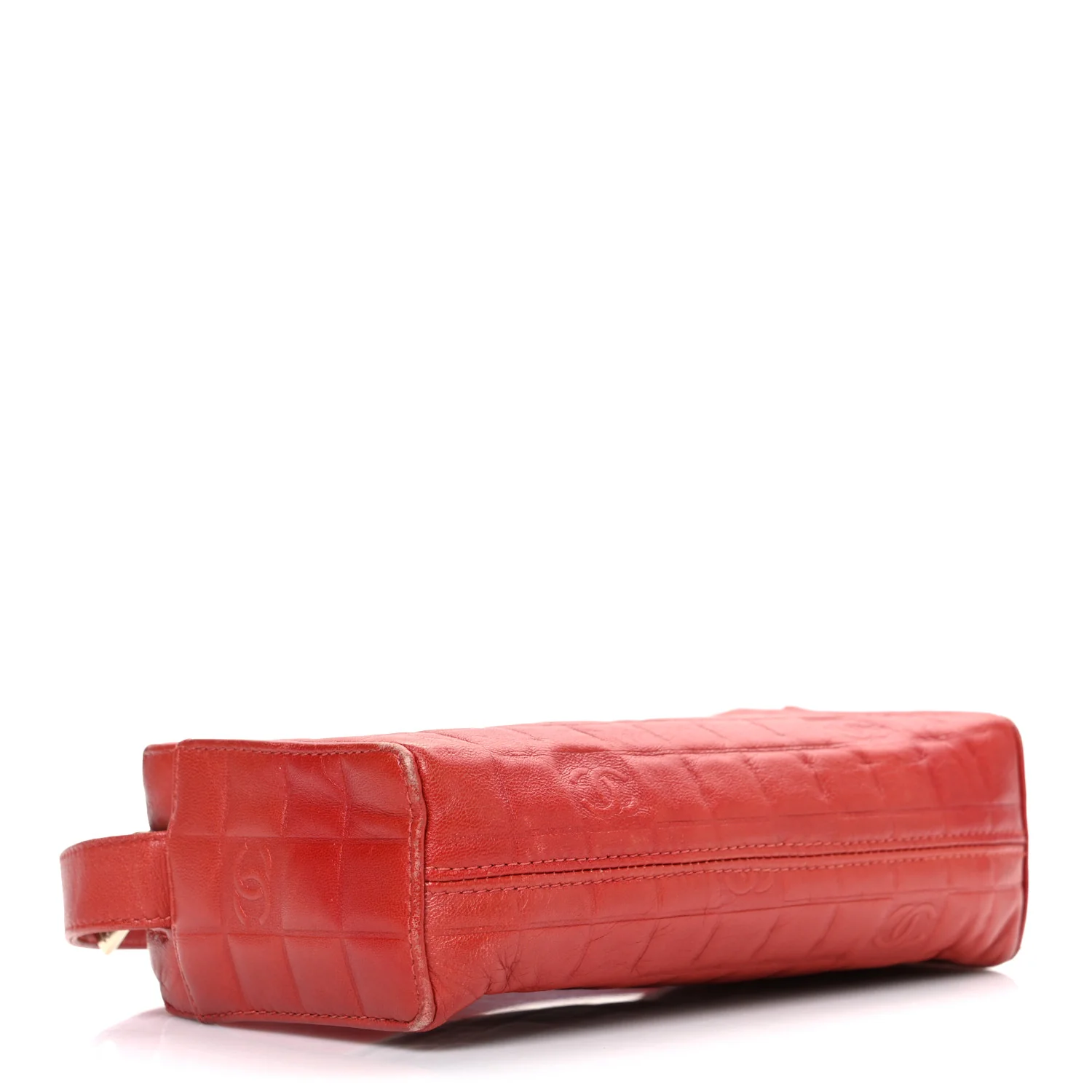 Lambskin Embossed CC Chocolate Bar Shoulder Bag Red - Image 4
