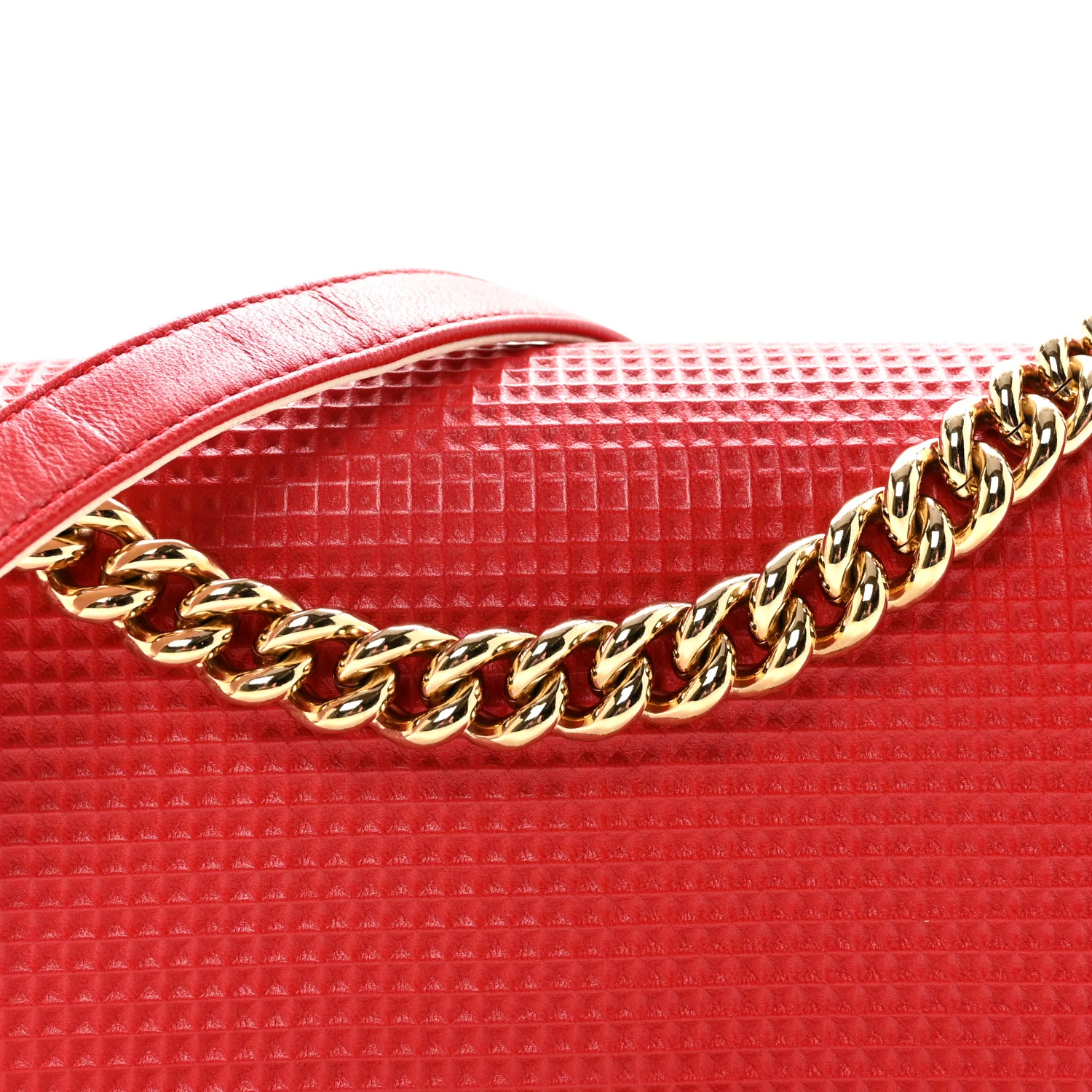 Lambskin Embossed Medium Boy Cube Flap Red - Image 8