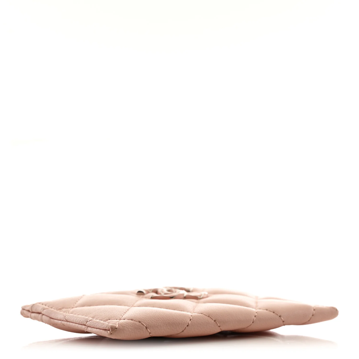 Lambskin Enamel Quilted Card Holder Pink - Image 4